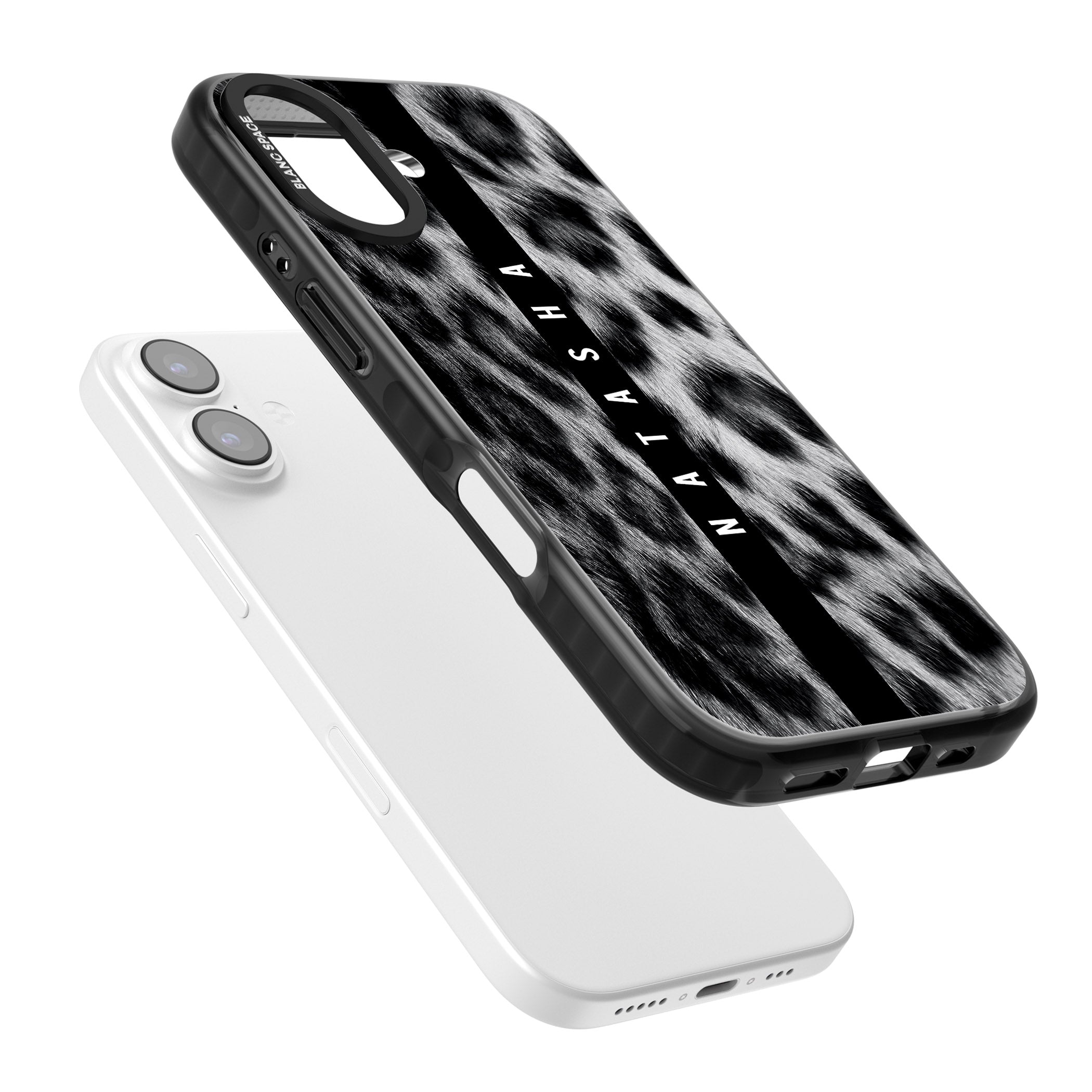 Personalised Snow Leopard Print iPhone 17 Impact Pro Black Phone Case Colours