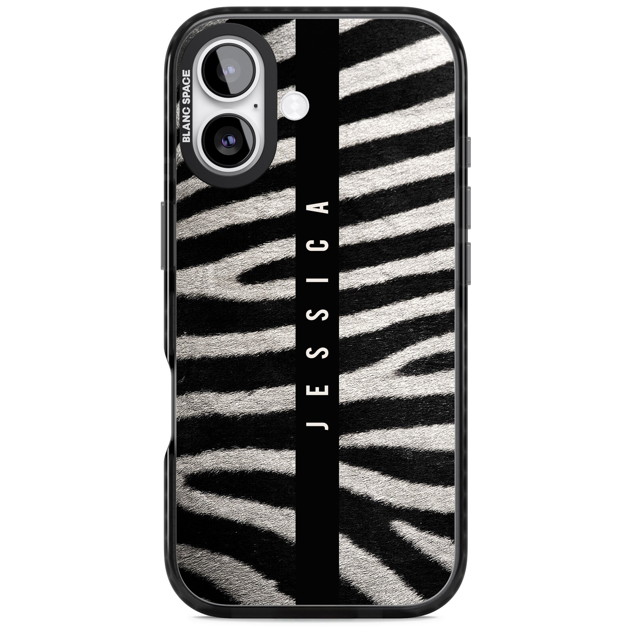 Personalised Zebra Print iPhone 17 Impact Pro Black Phone Case