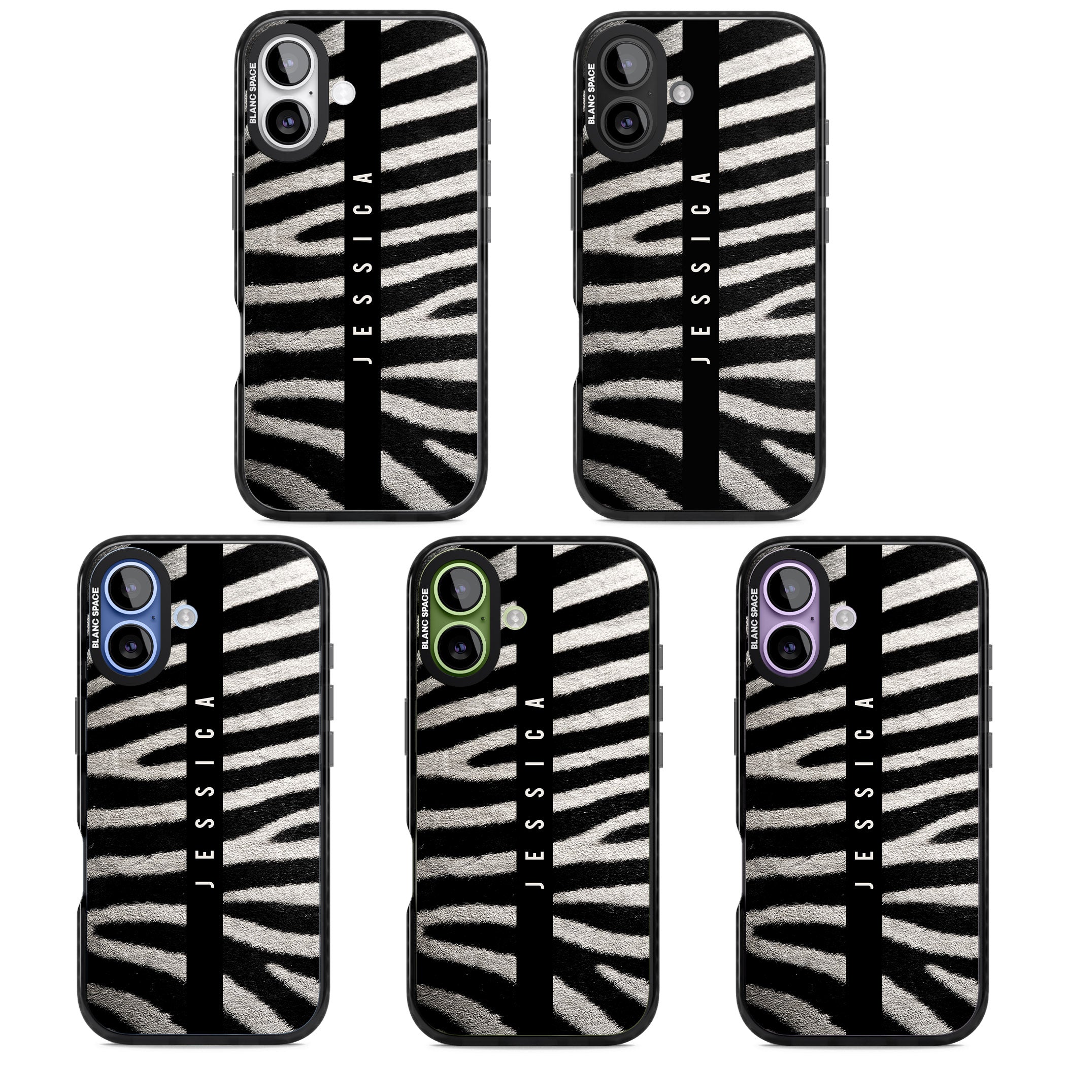Personalised Zebra Print iPhone 17 Impact Pro Black Phone Case APT Impact Protection
