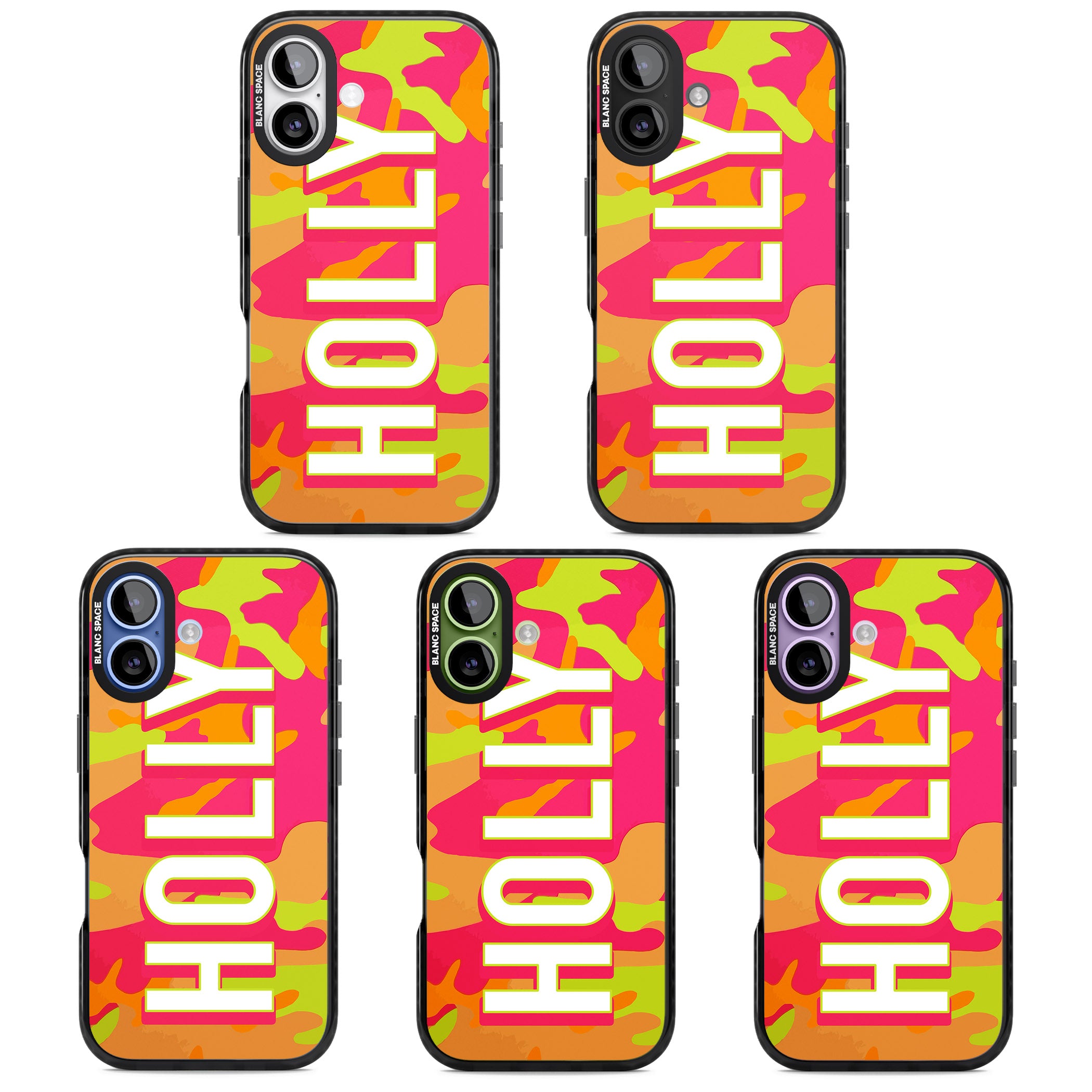 Personalised Bold Neon Camo iPhone 17 Impact Pro Black Phone Case APT Impact Protection