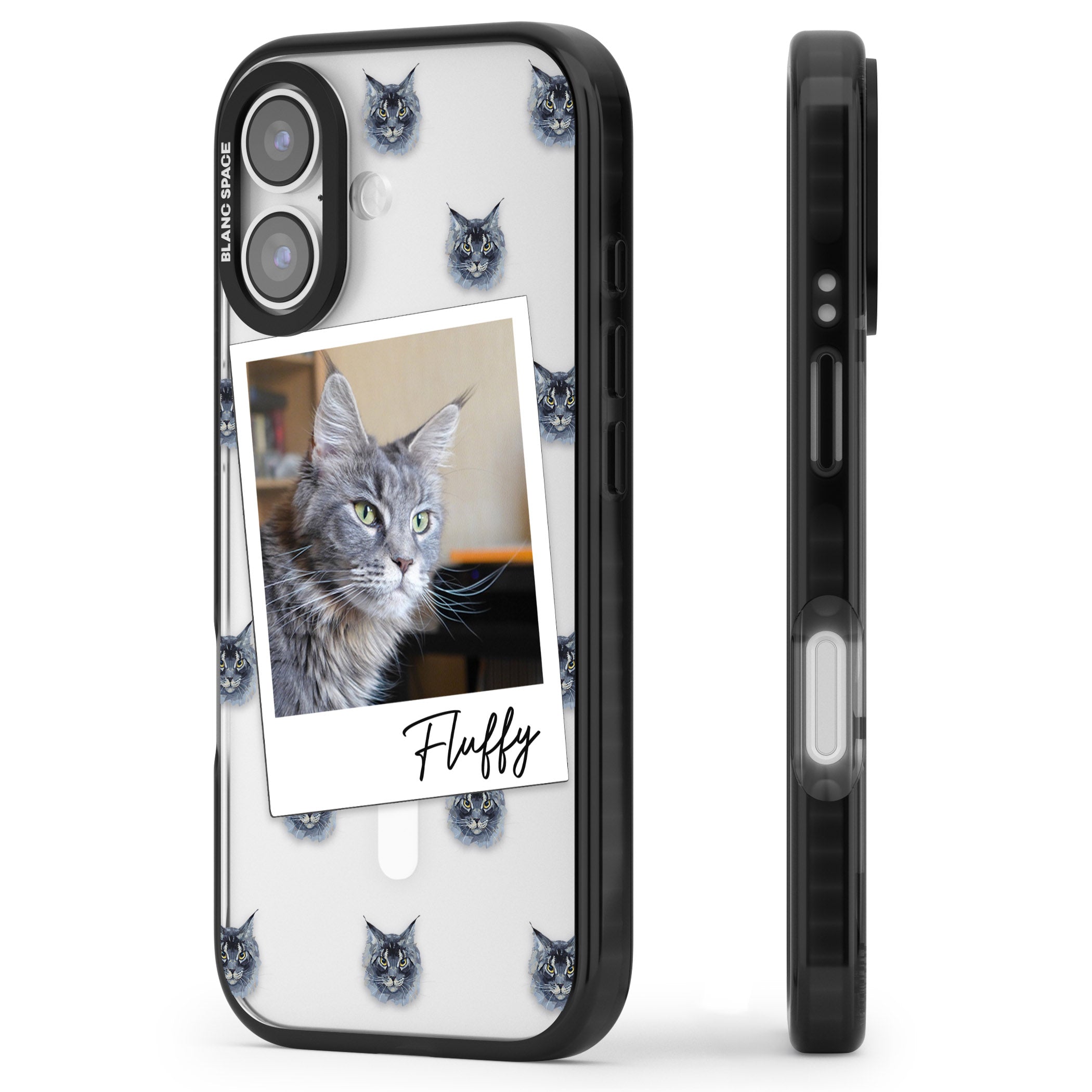 Personalised Maine Coon Photo iPhone 17 Impact Pro Black Phone Case Side Profile
