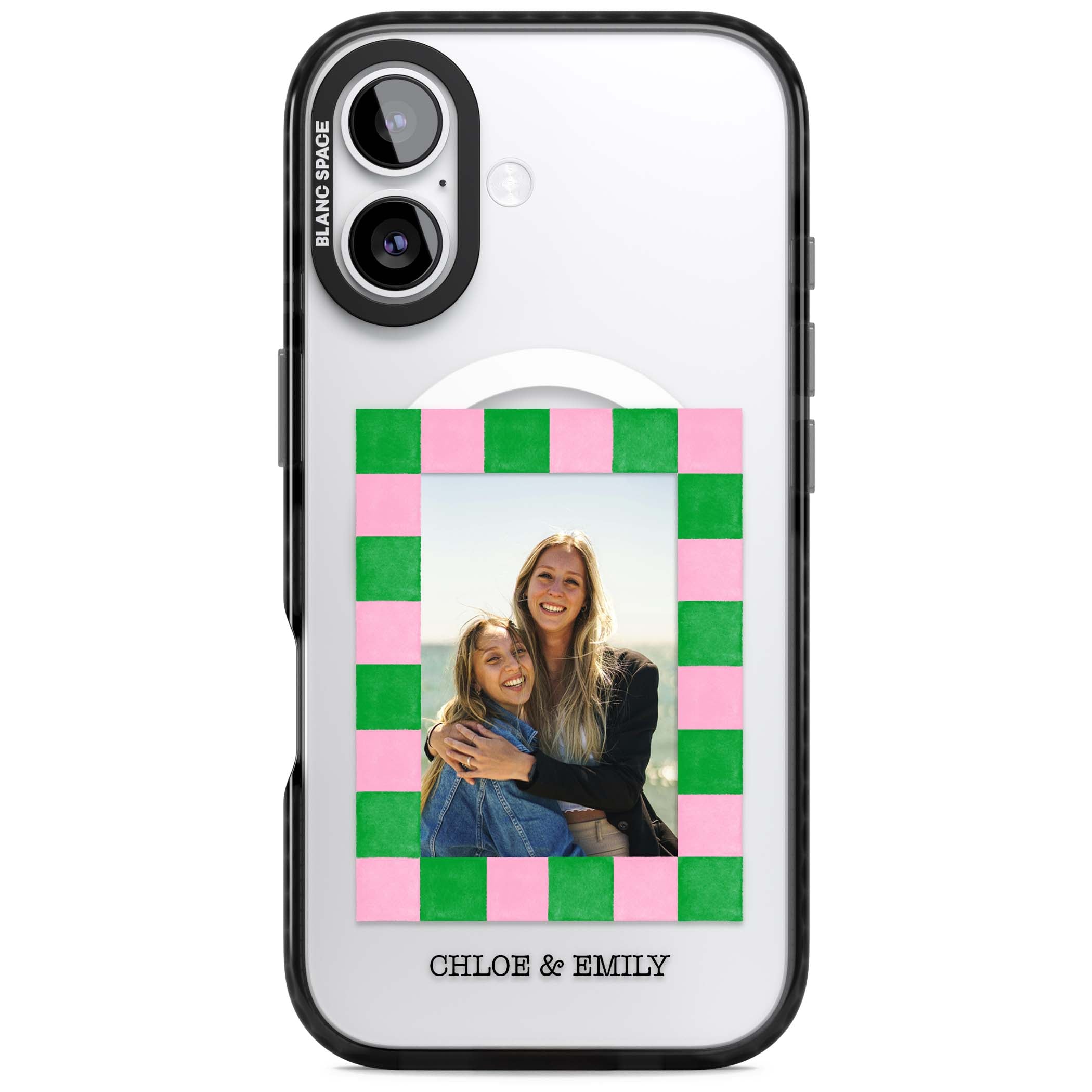 Riviera Check Photo cute iPhone case | Black Impact Magsafe case for iPhone 17