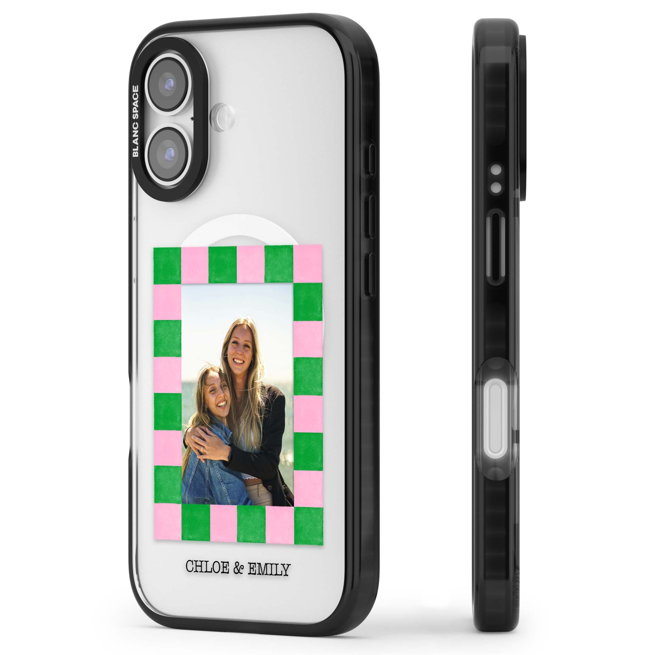 Riviera Check Photo cute iPhone case | Black Impact Magsafe case for iPhone 17