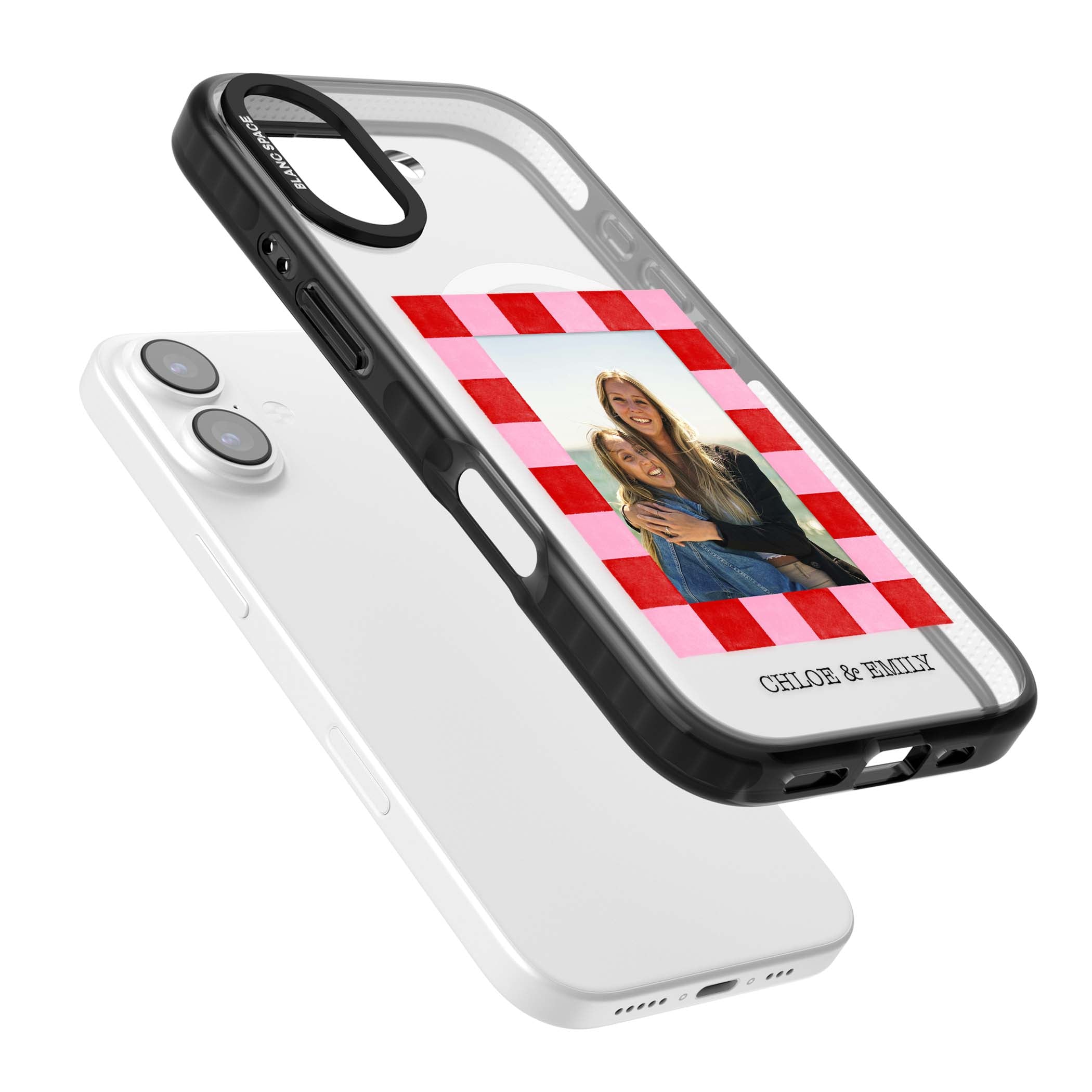 Bubblegum Check Photo for her iPhone case | Black Impact Magsafe case for iPhone 17
