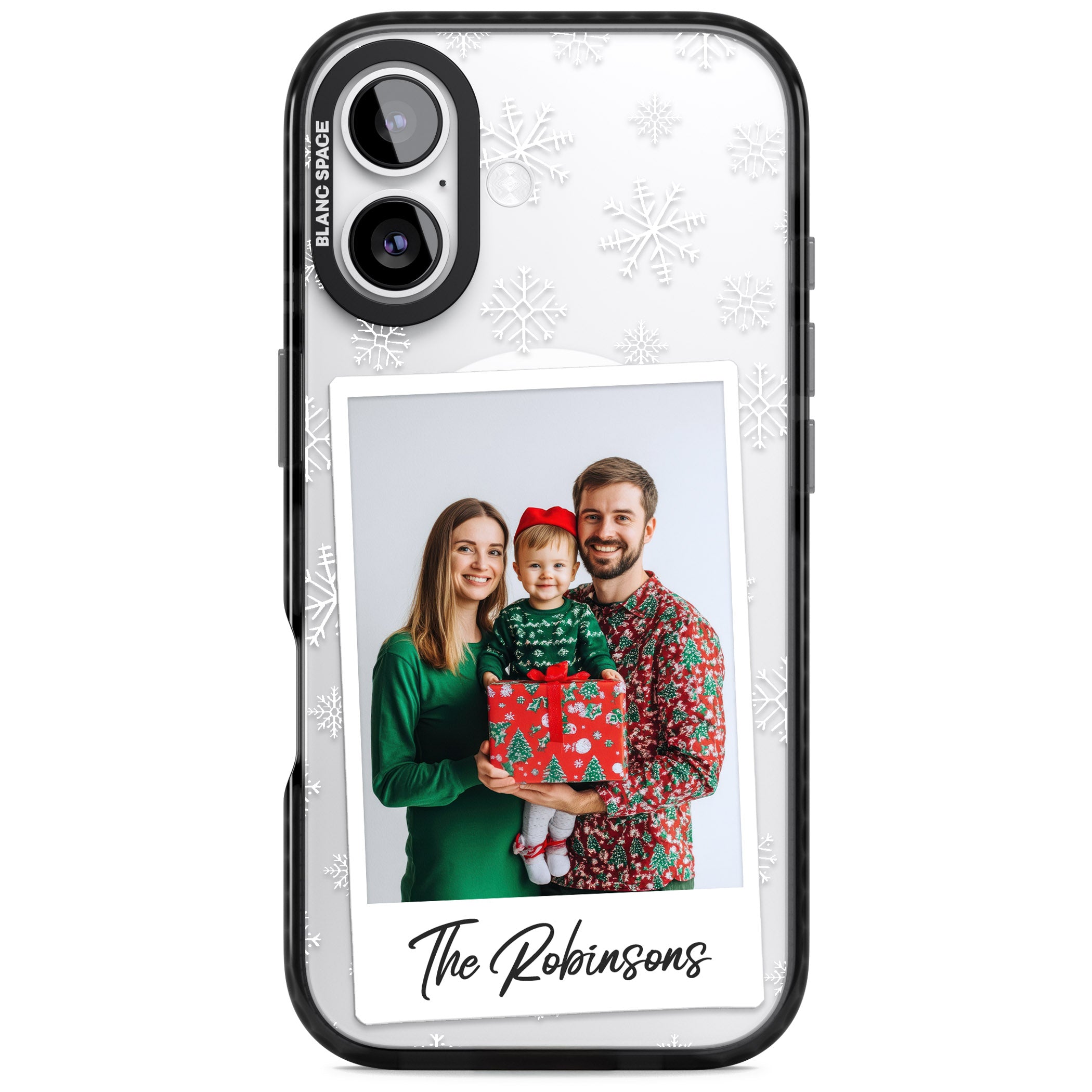 Personalised Snowflake Photo iPhone 17 Impact Pro Black Phone Case