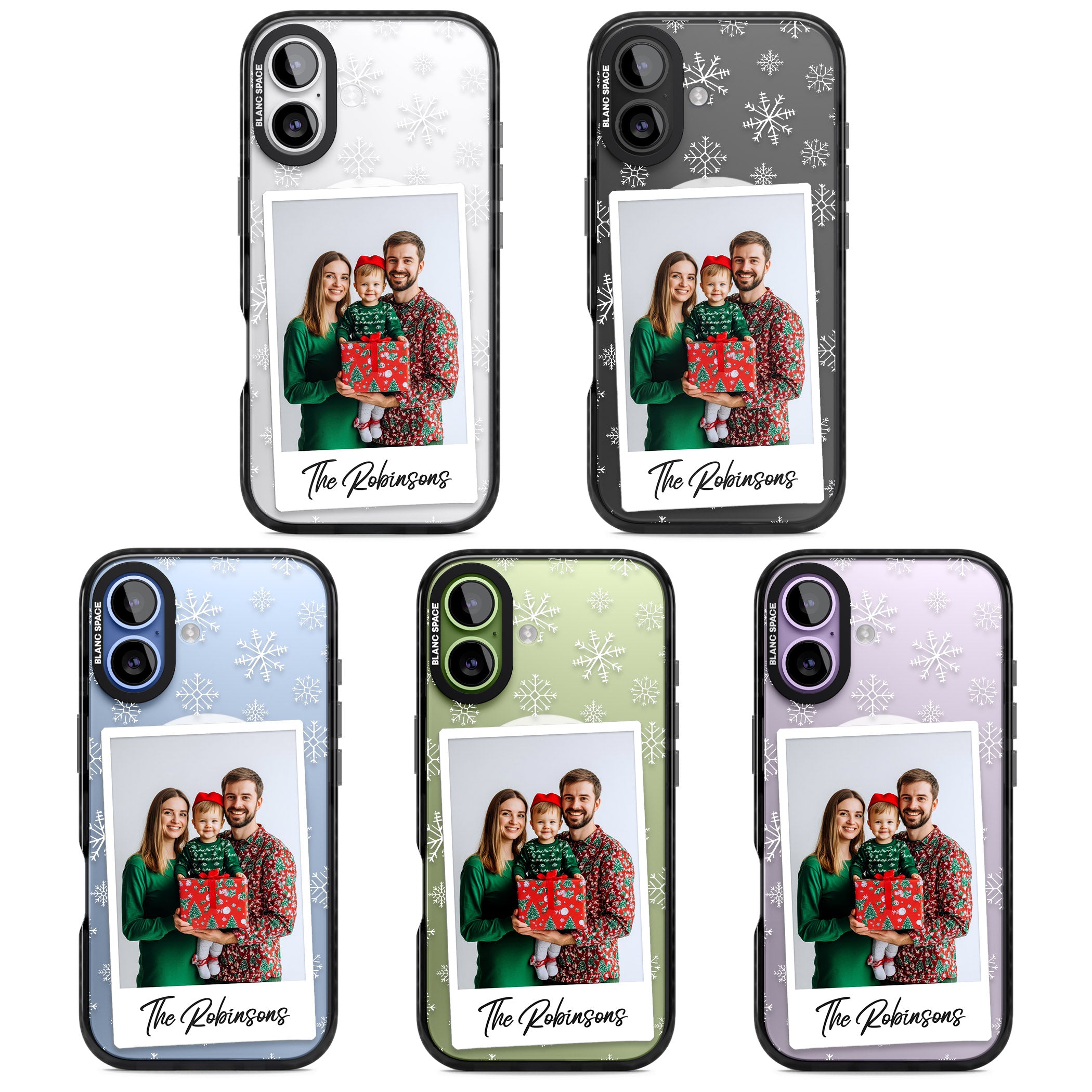 Personalised Snowflake Photo iPhone 17 Impact Pro Black Phone Case APT Impact Protection