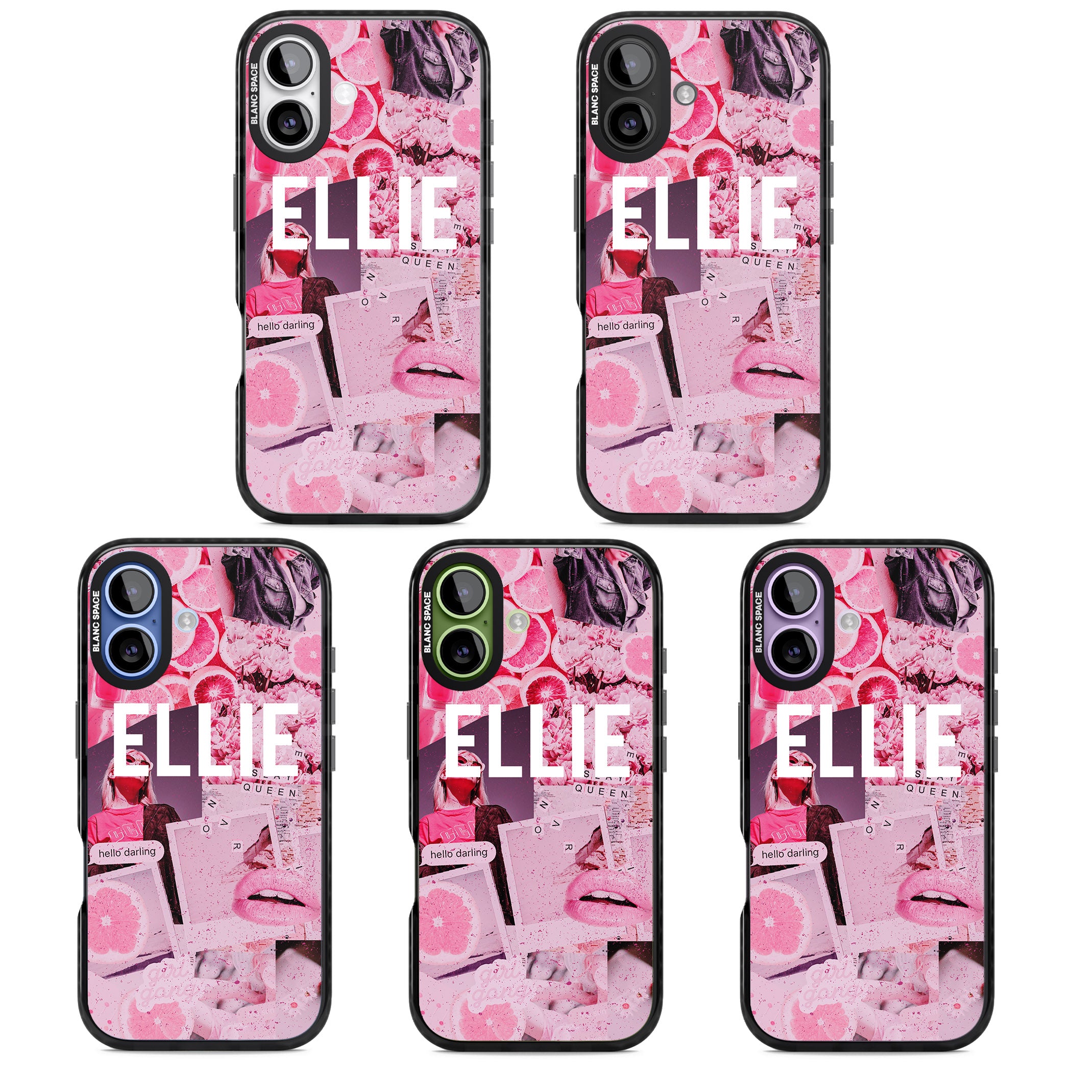 Personalised Sweet Pink Collage iPhone 17 Impact Pro Black Phone Case APT Impact Protection