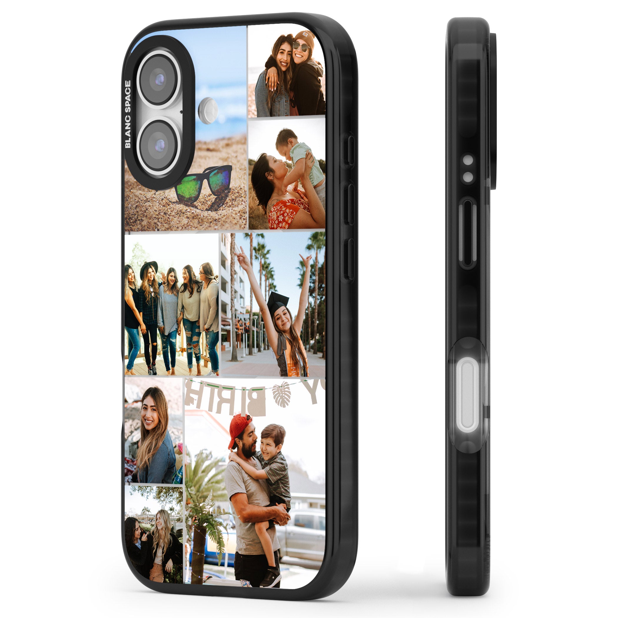 Personalised Photo Grid iPhone 17 Impact Pro Black Phone Case Side Profile