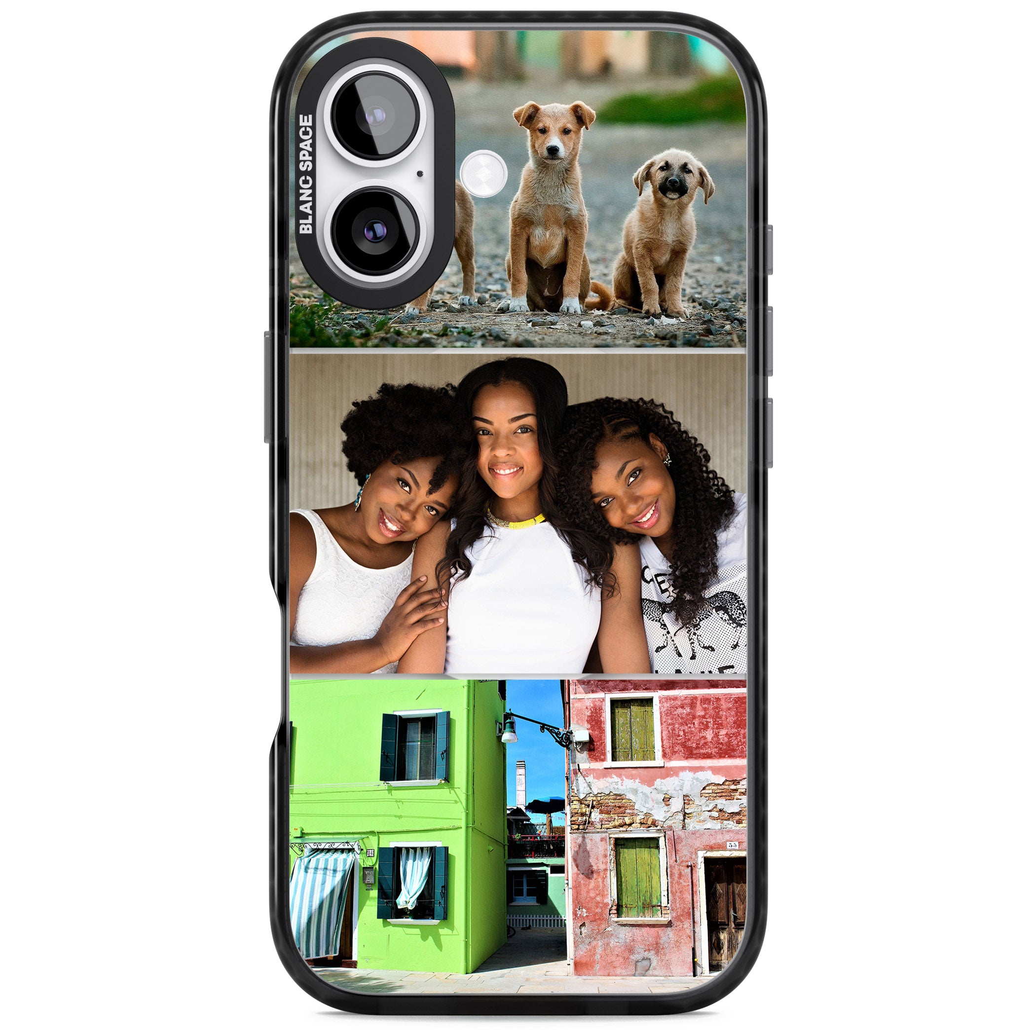 Personalised 3 Photo Grid iPhone 17 Impact Pro Black Phone Case