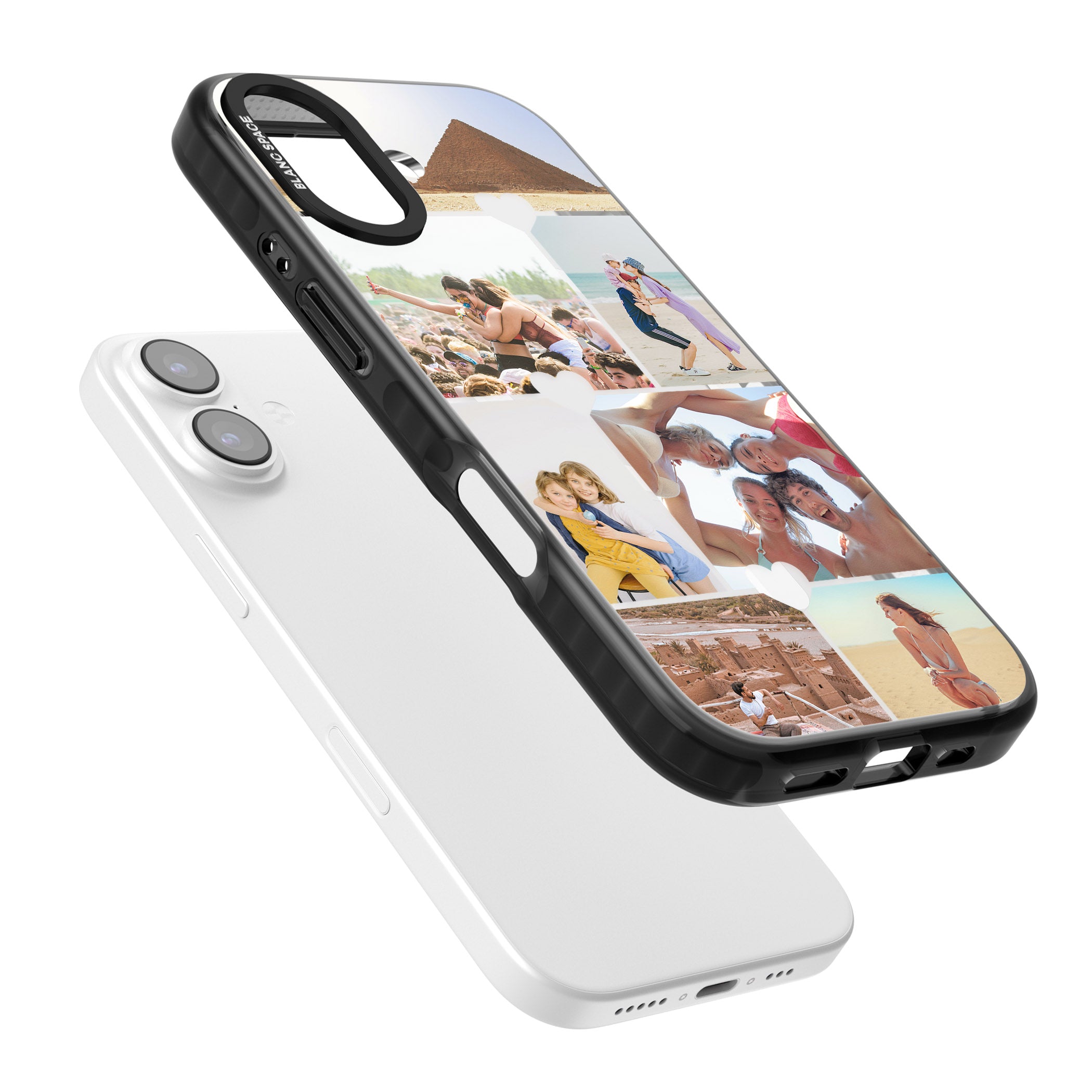 Personalised Heart Photo Grid iPhone 17 Impact Pro Black Phone Case Colours