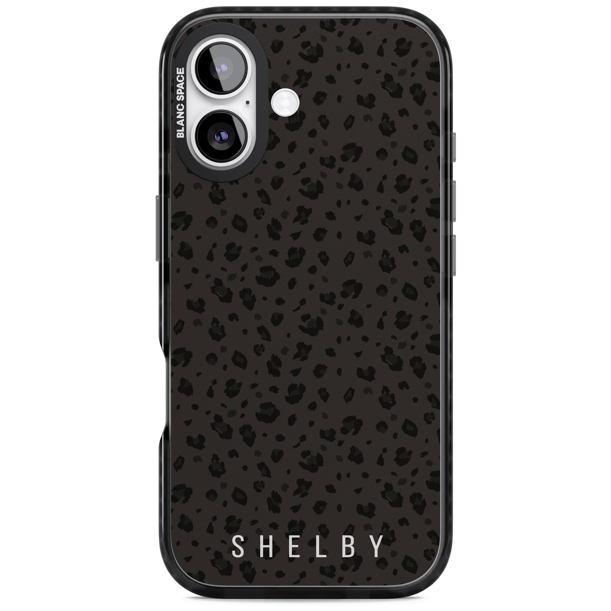 Personalised Dark Leopard Lettering iPhone 17 Impact Pro Black Phone Case