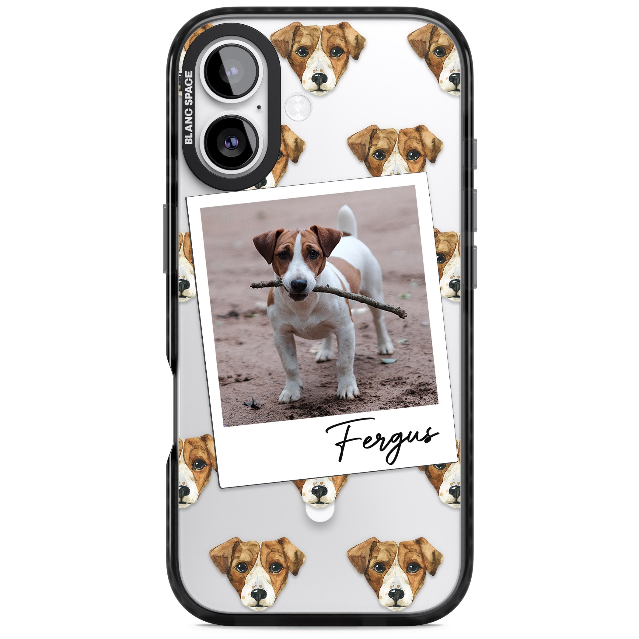 Personalised Jack Russell Instant Camera Photo iPhone 17 Impact Pro Black Phone Case