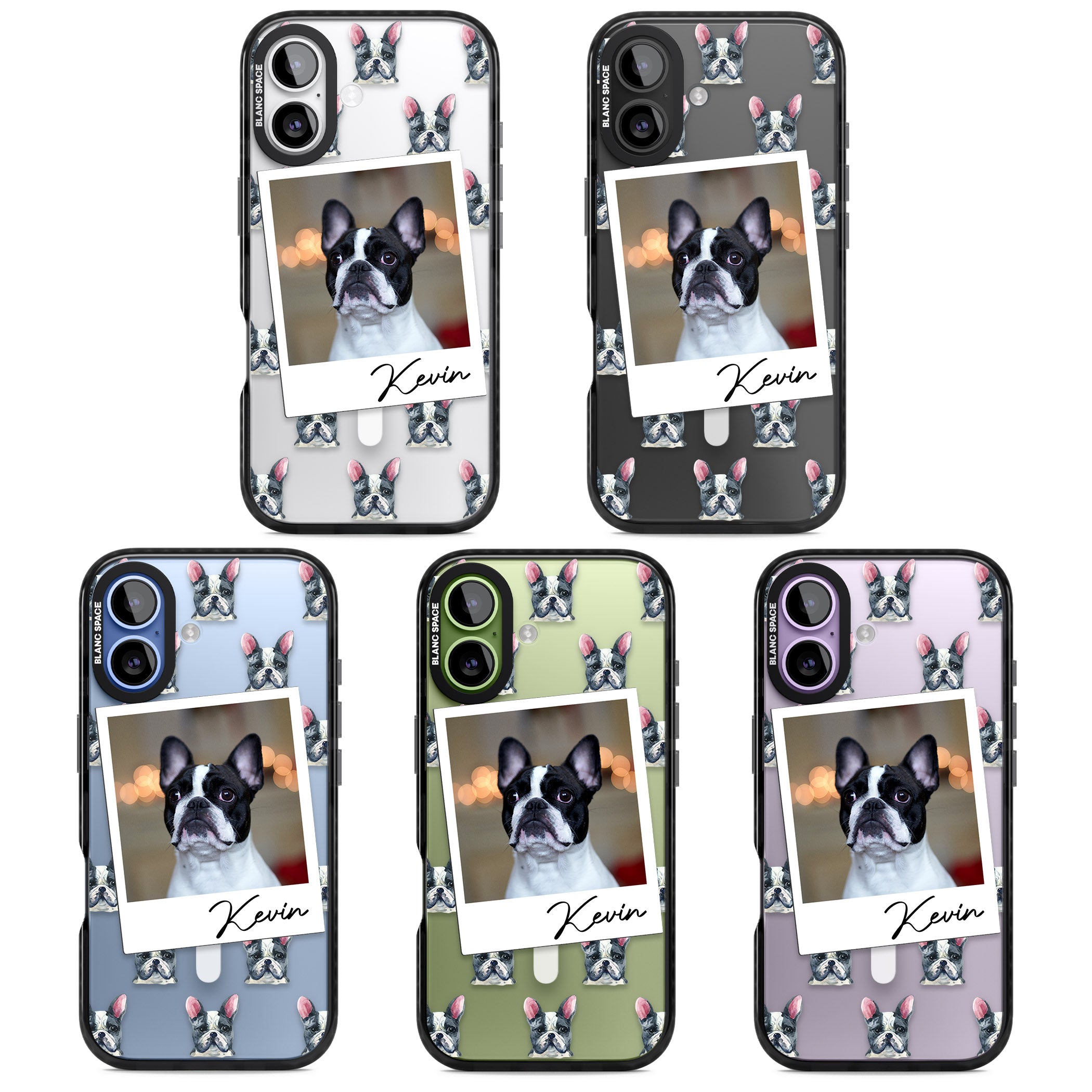 Personalised Black & White French Bulldog Instant Camera Photo iPhone 17 Impact Pro Black Phone Case APT Impact Protection