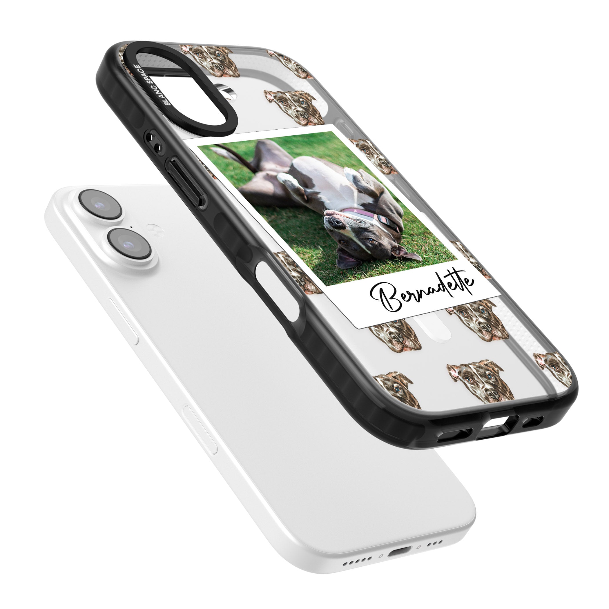 Personalised Staffordshire Bull Terrier Instant Camera Photo iPhone 17 Impact Pro Black Phone Case Colours