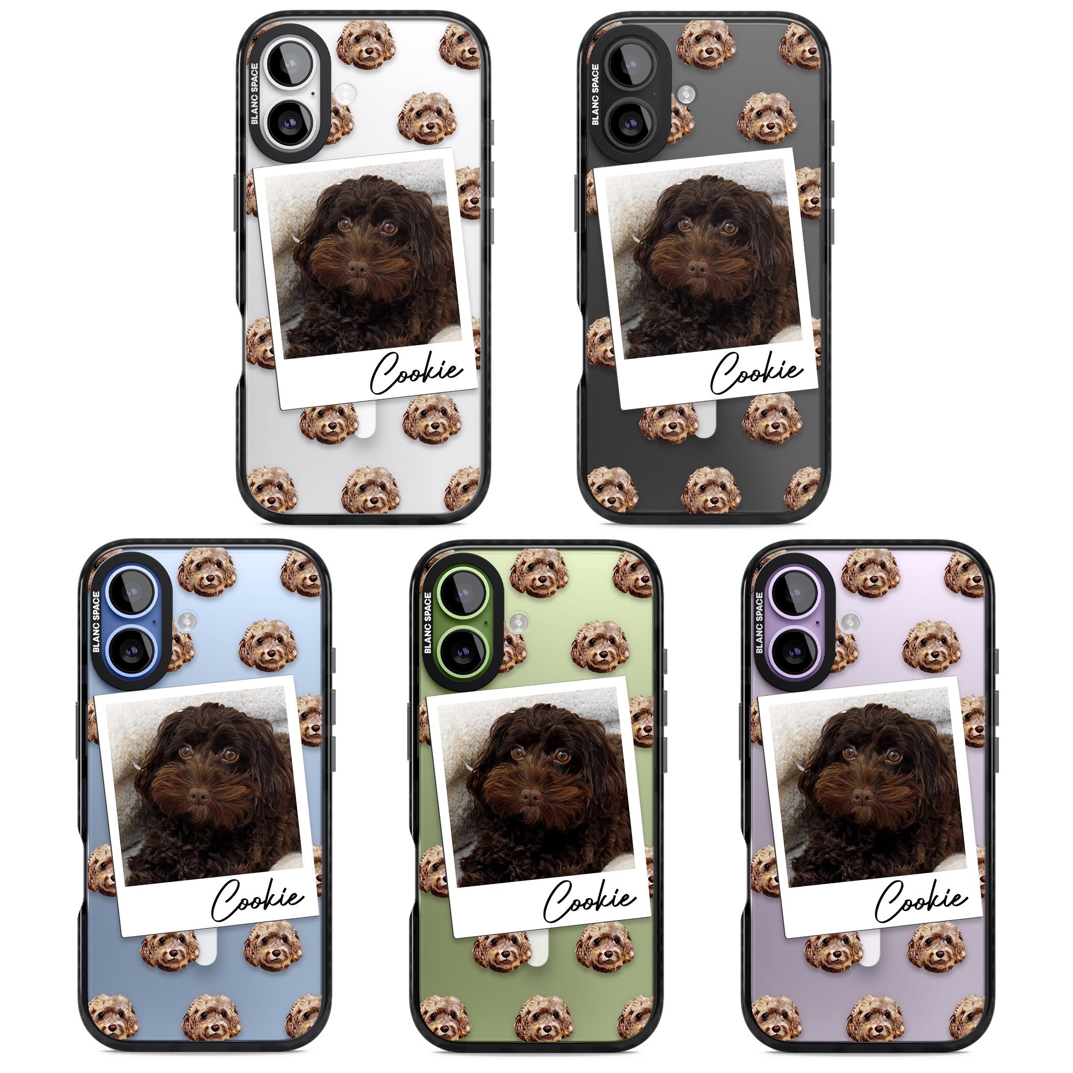 Personalised Brown Cockapoo Instant Camera Photo iPhone 17 Impact Pro Black Phone Case APT Impact Protection