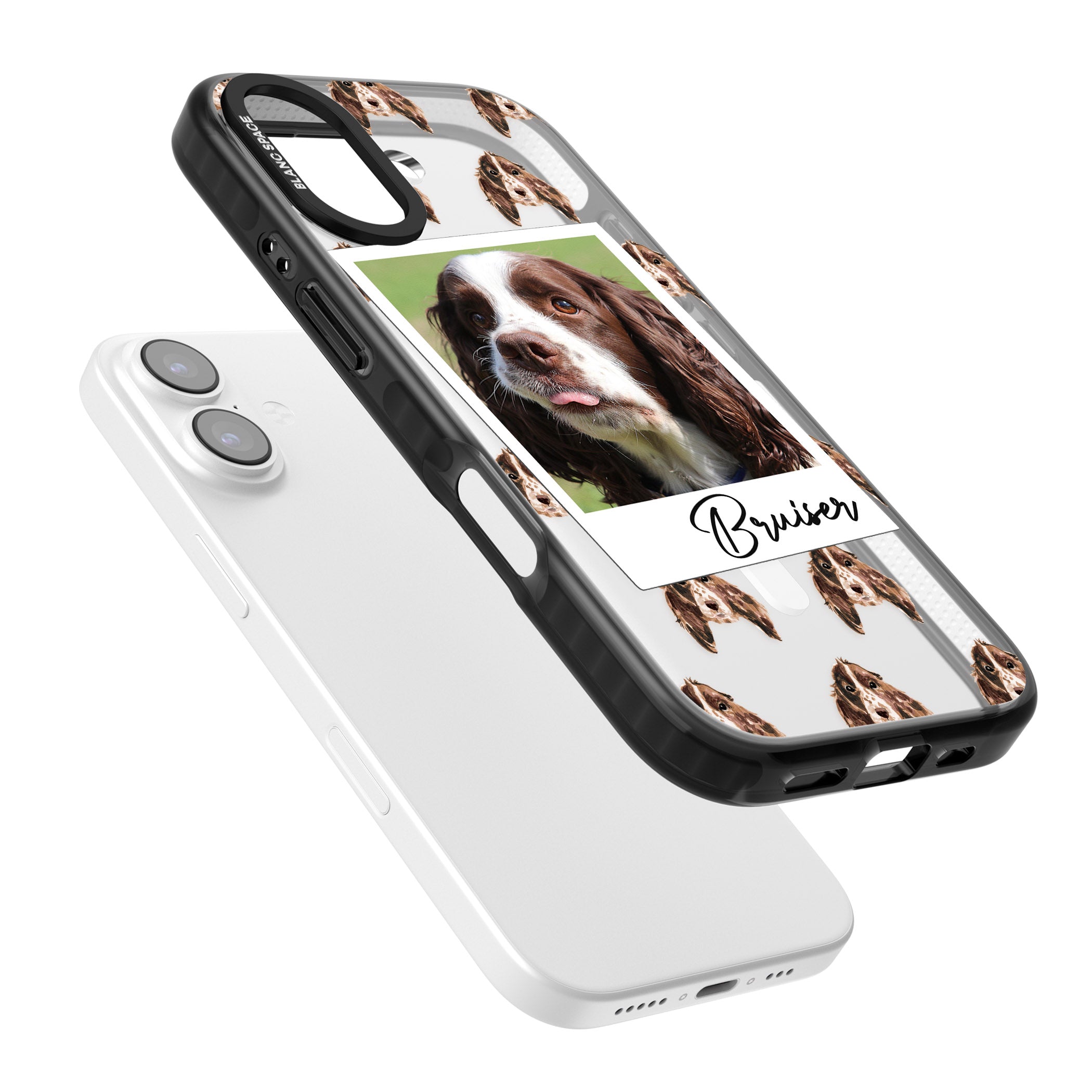 Personalised Springer Spaniel Instant Camera Photo iPhone 17 Impact Pro Black Phone Case Colours