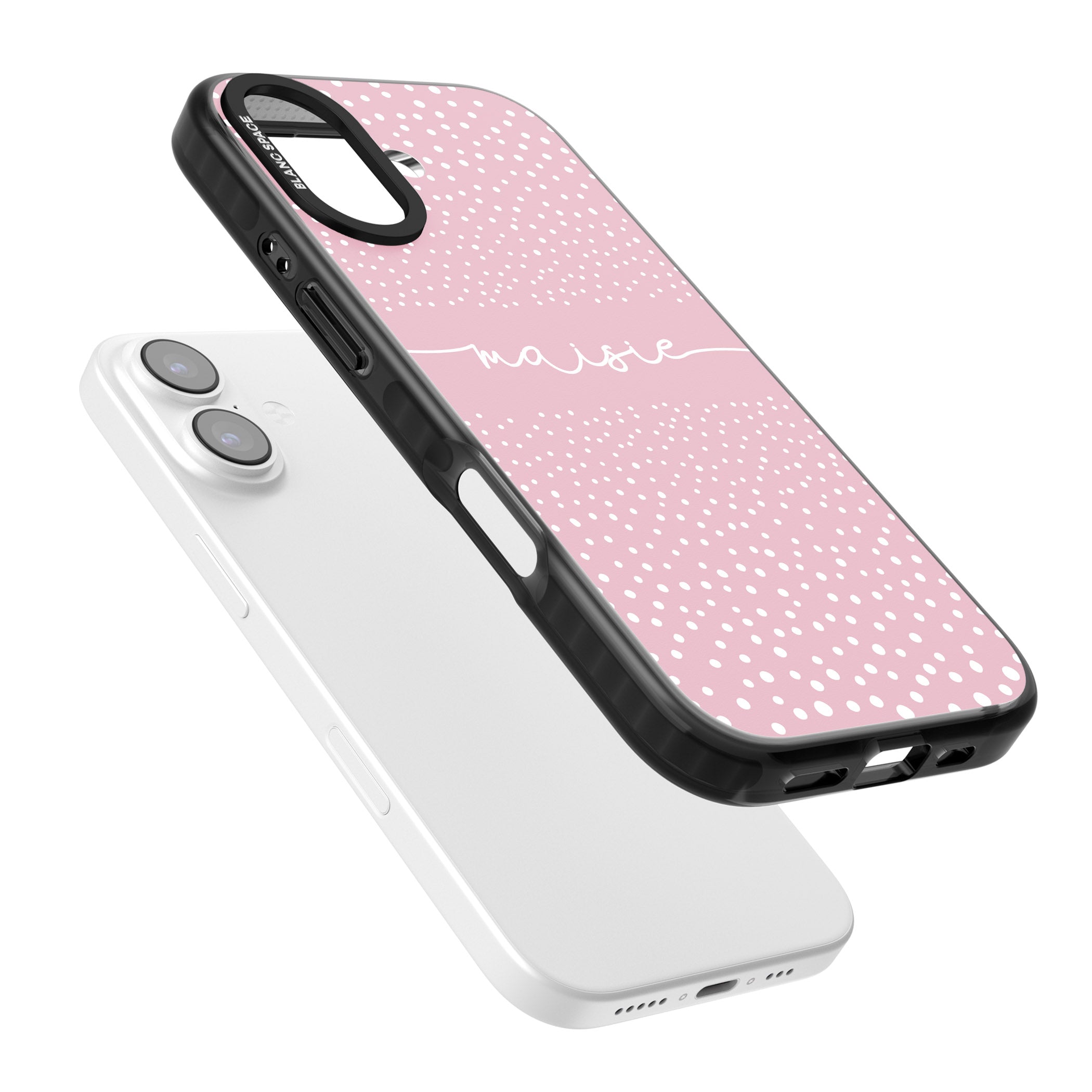 Personalised Pink Dots iPhone 17 Impact Pro Black Phone Case Colours