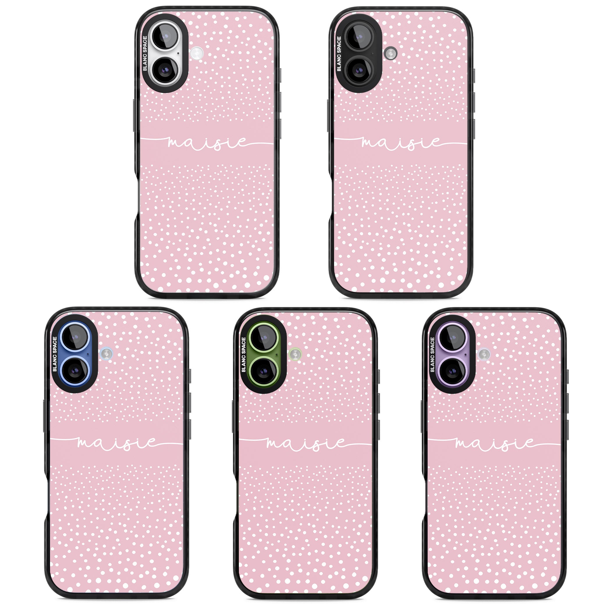 Personalised Pink Dots iPhone 17 Impact Pro Black Phone Case APT Impact Protection