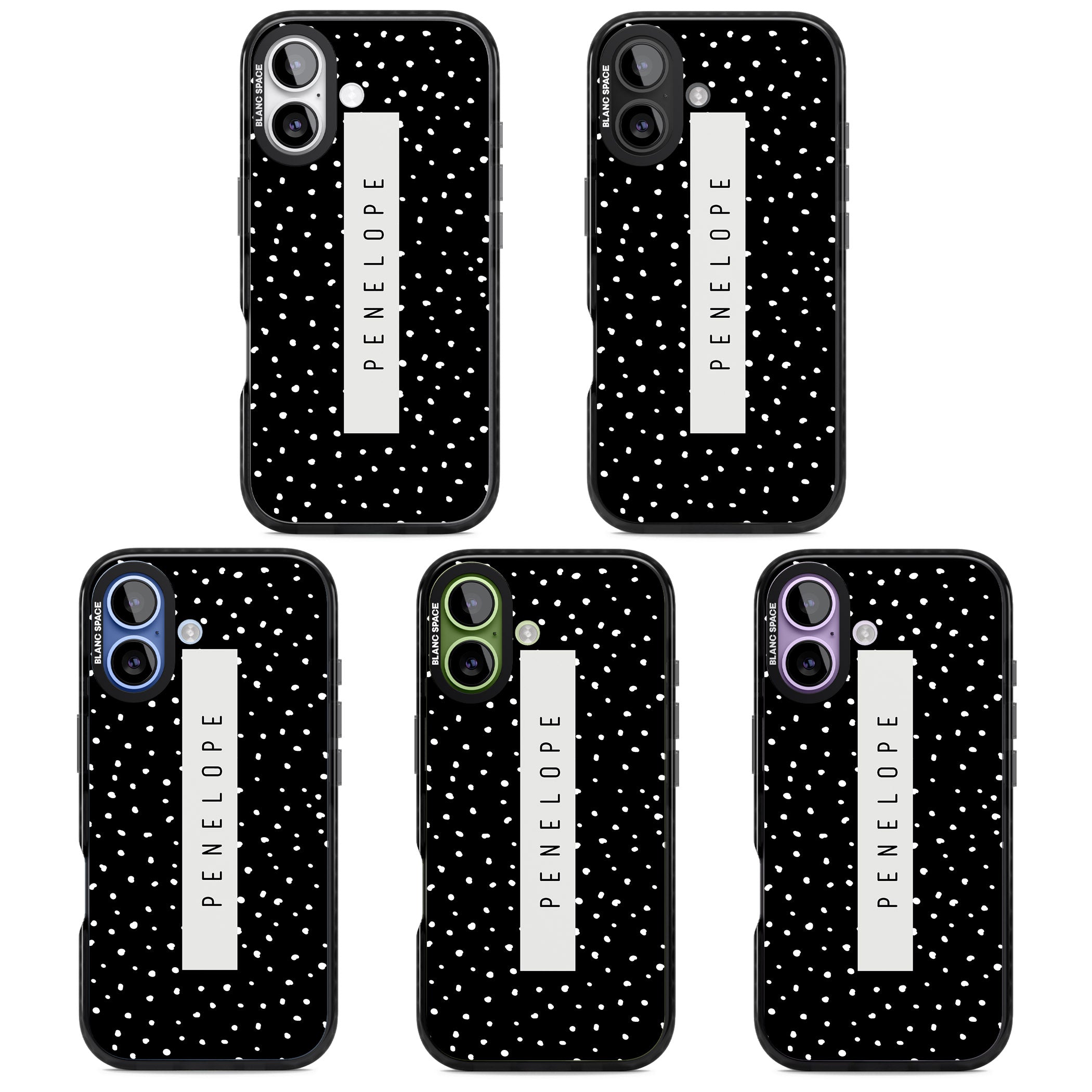 Personalised Black Dots iPhone 17 Impact Pro Black Phone Case APT Impact Protection