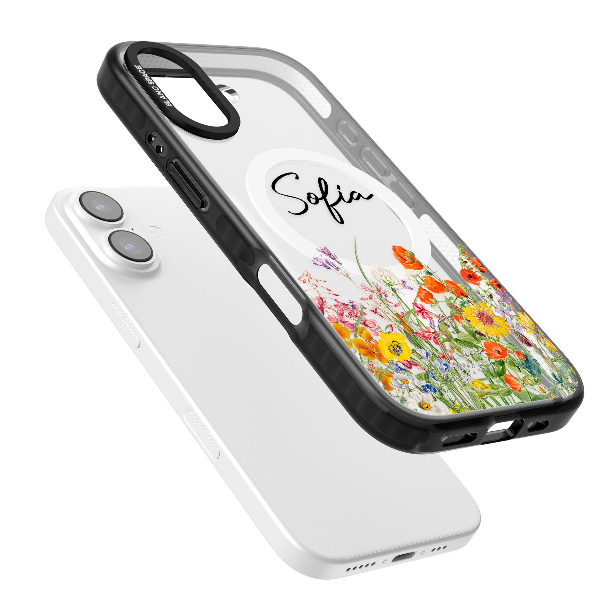 Personalised Summer Wildflowers iPhone 17 Impact Pro Black Phone Case Colours