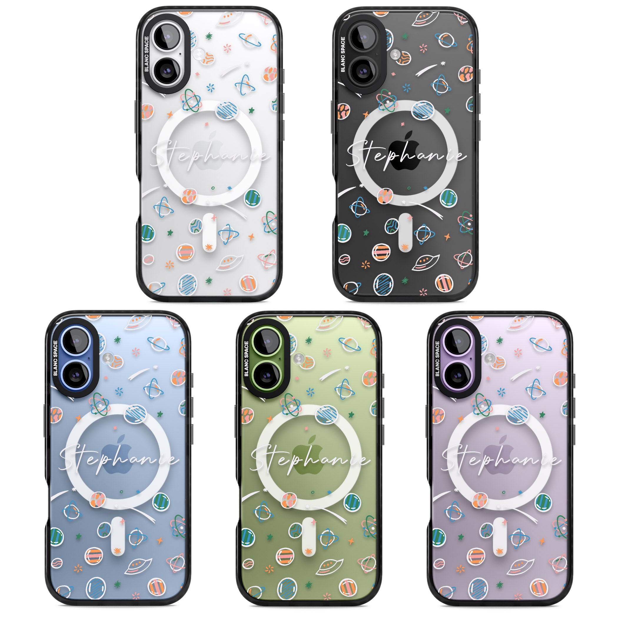Personalised Space Pattern iPhone 17 Impact Pro Black Phone Case APT Impact Protection