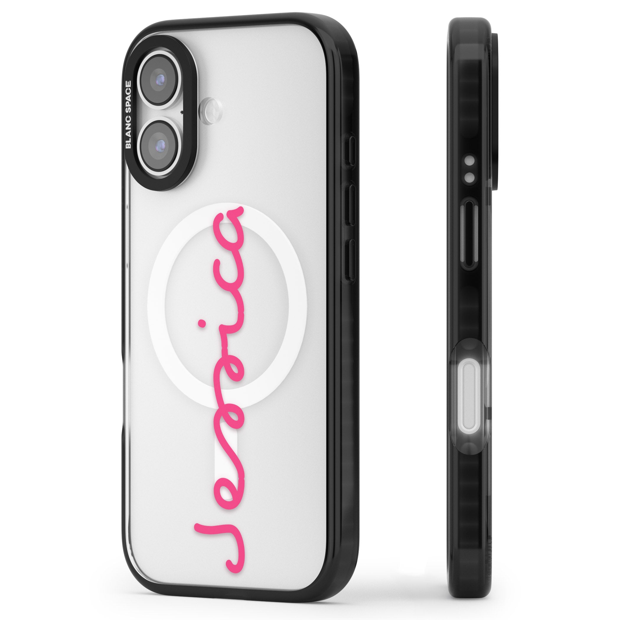 Personalised Summer Name iPhone 17 Impact Pro Black Phone Case Side Profile
