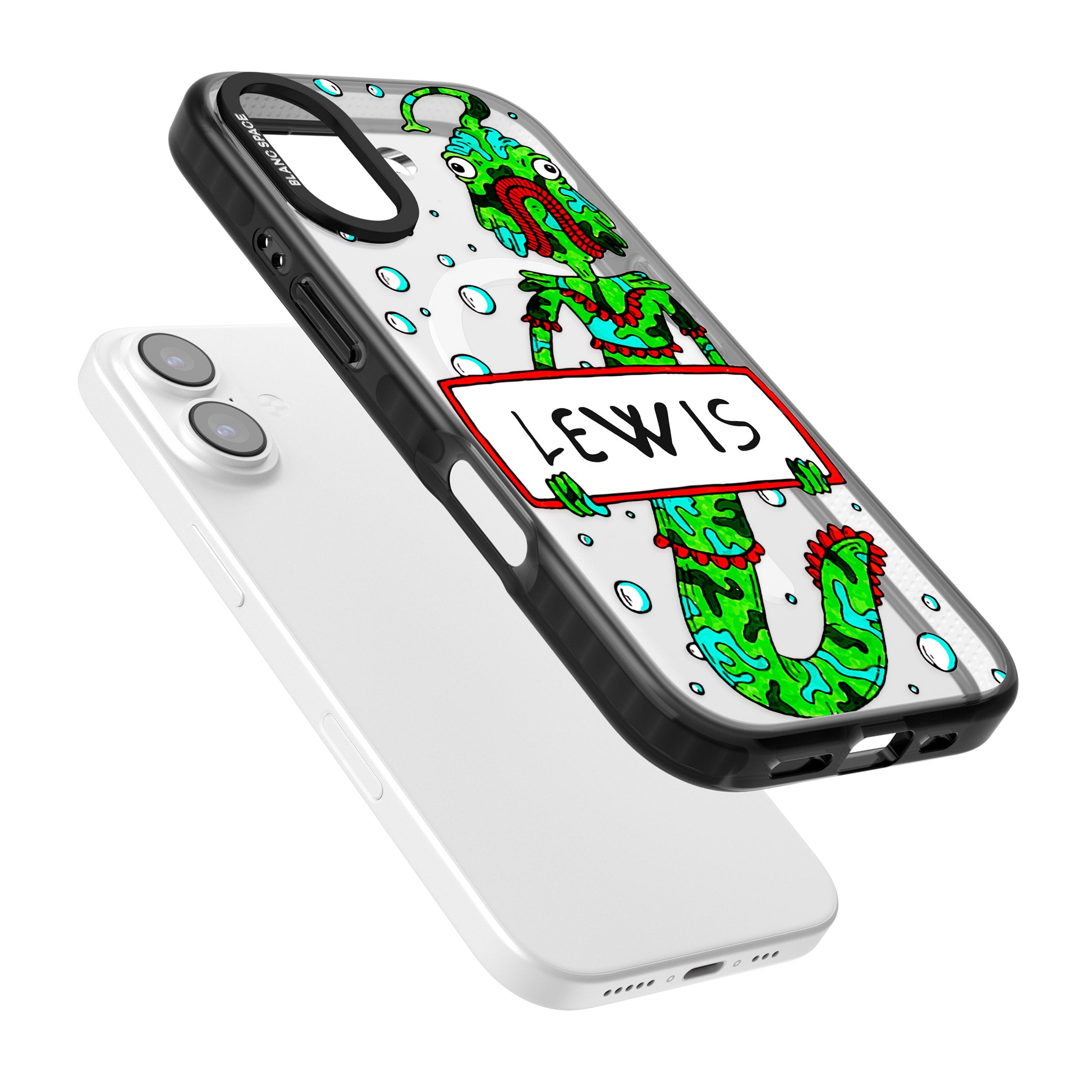 Personalised Fish Boy iPhone 17 Impact Pro Black Phone Case Colours