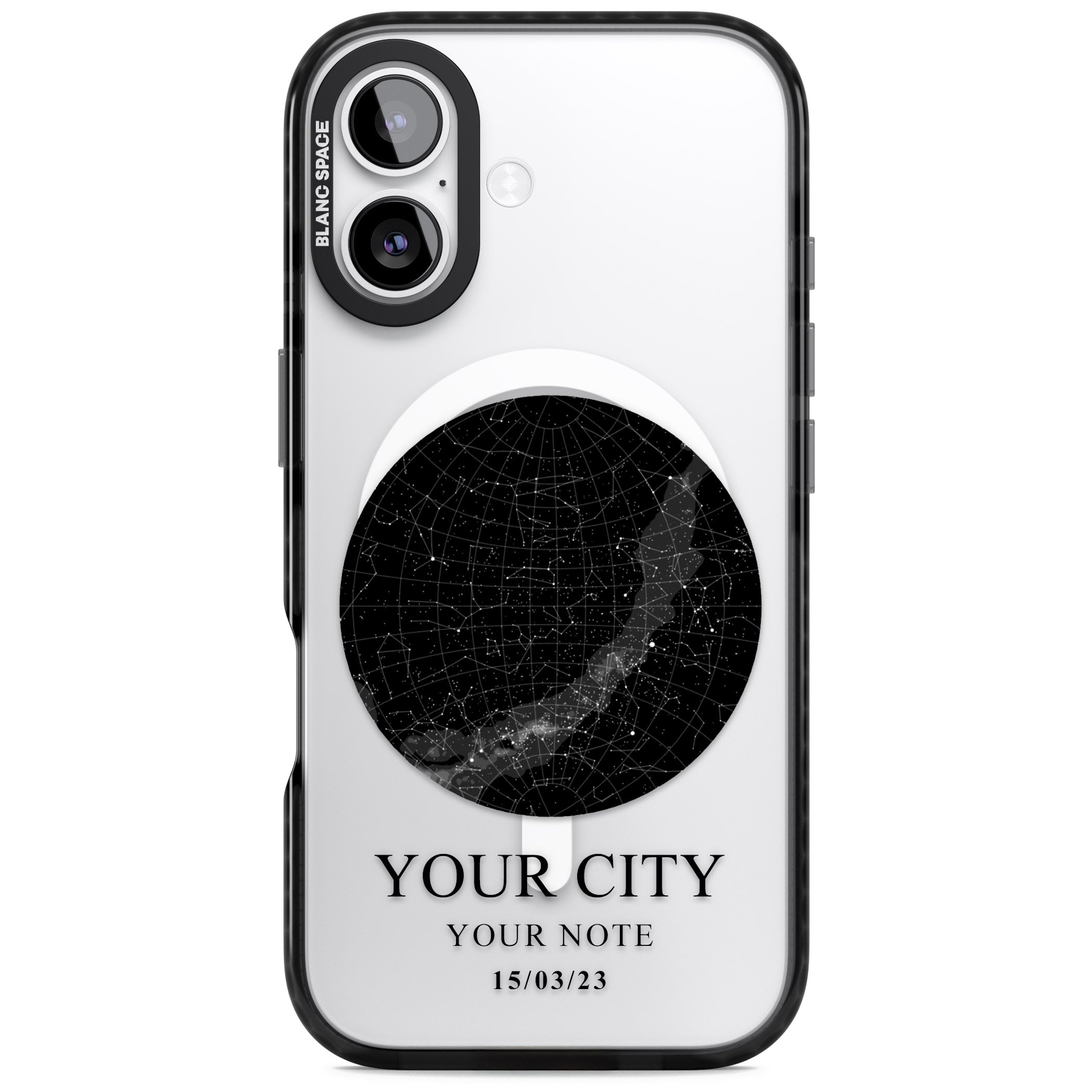 Personalised Star Map iPhone 17 Impact Pro Black Phone Case