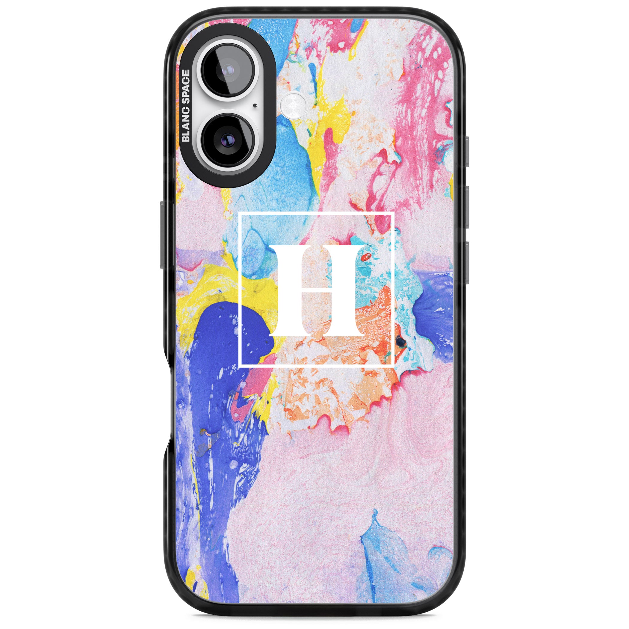 Personalised Pastel Marble Mix iPhone 17 Impact Pro Black Phone Case