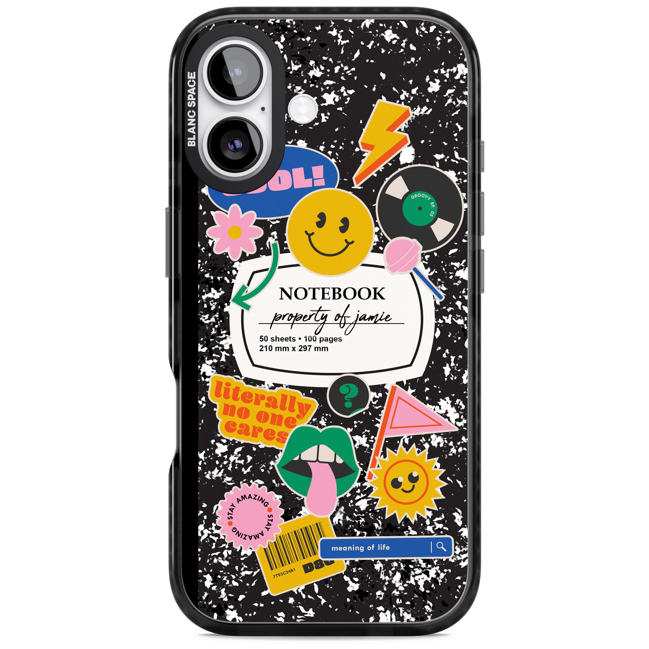 Personalised Quirky Notebook iPhone 17 Impact Pro Black Phone Case