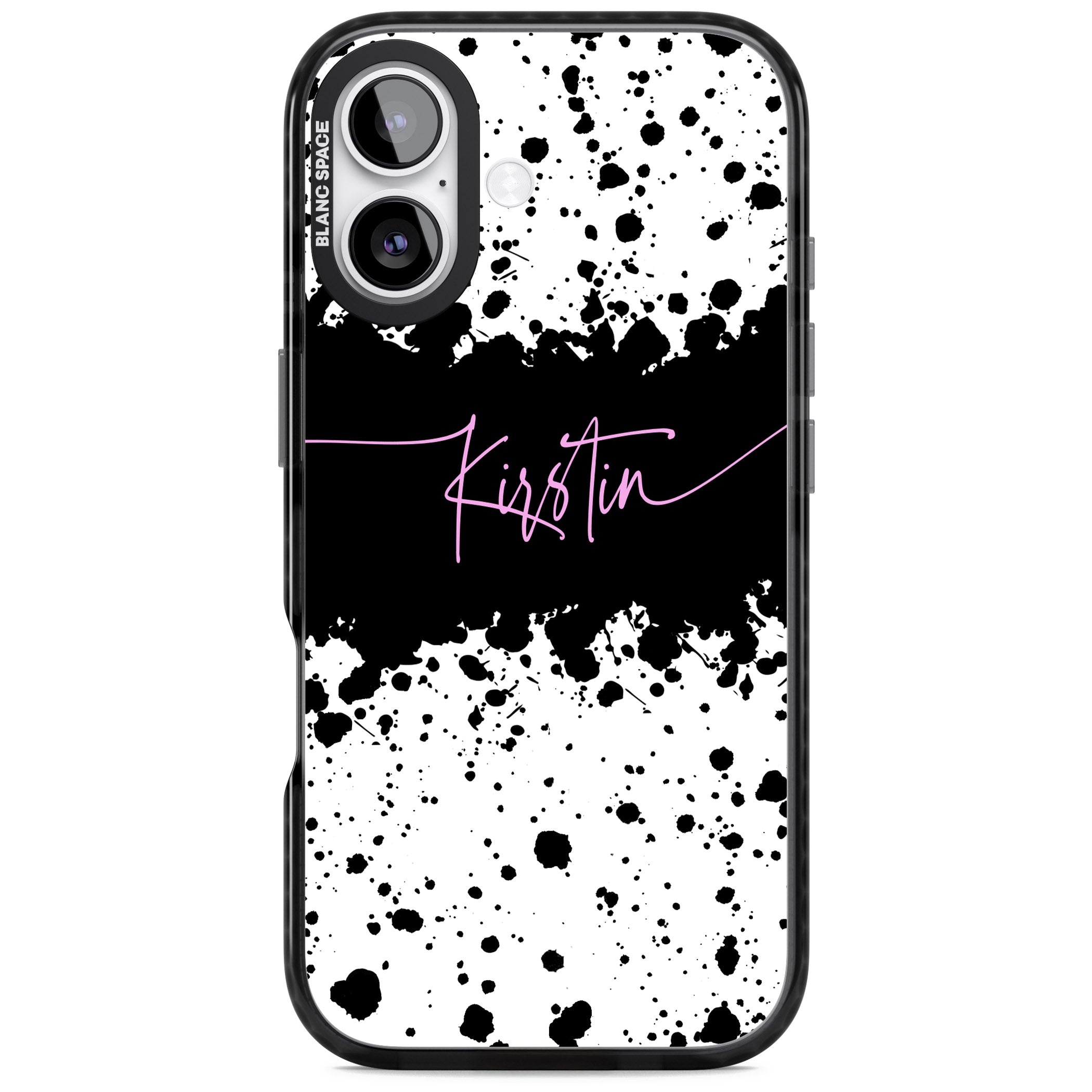 Personalised Bold Paint Splatters iPhone 17 Impact Pro Black Phone Case