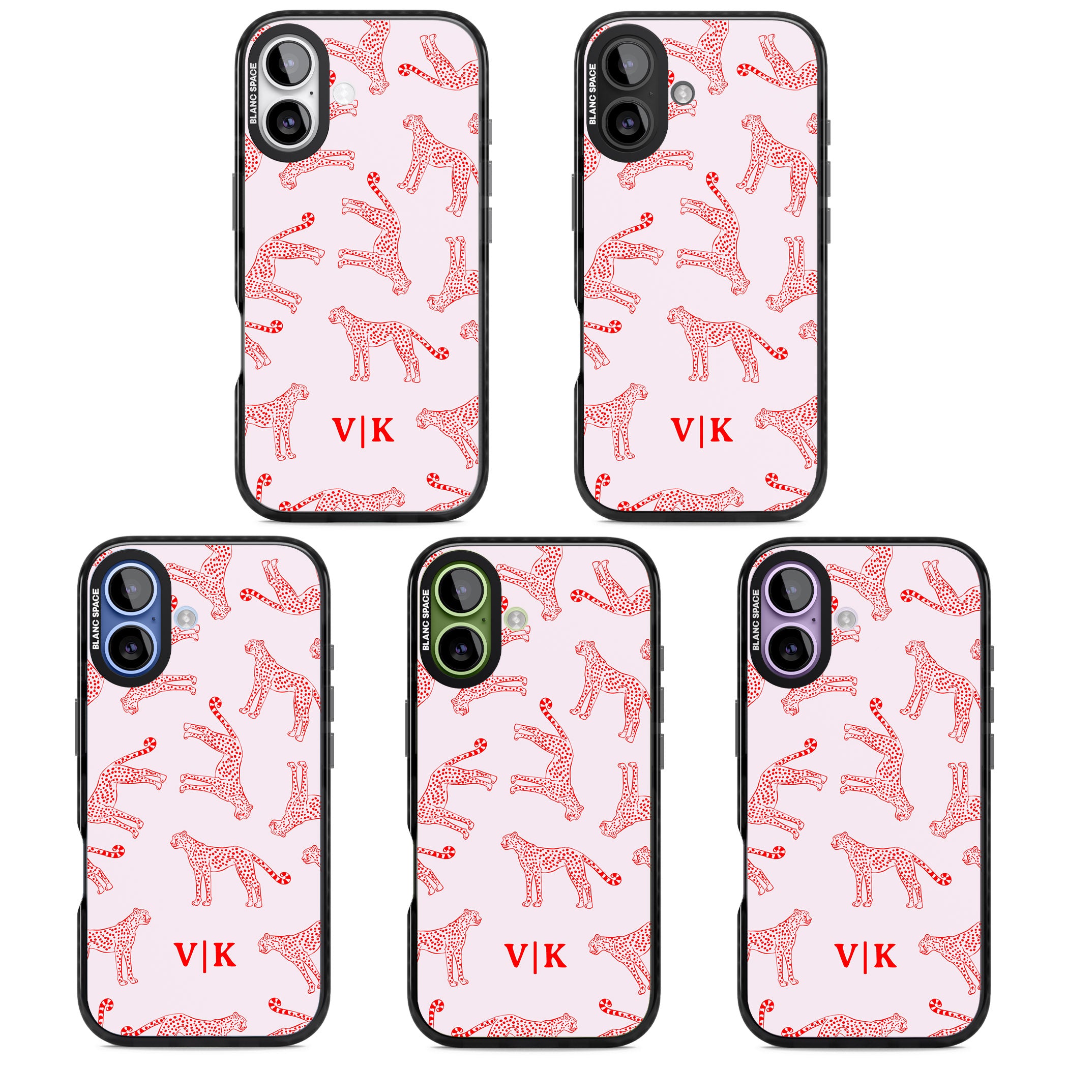Personalised Red & Pink Cheetah iPhone 17 Impact Pro Black Phone Case APT Impact Protection