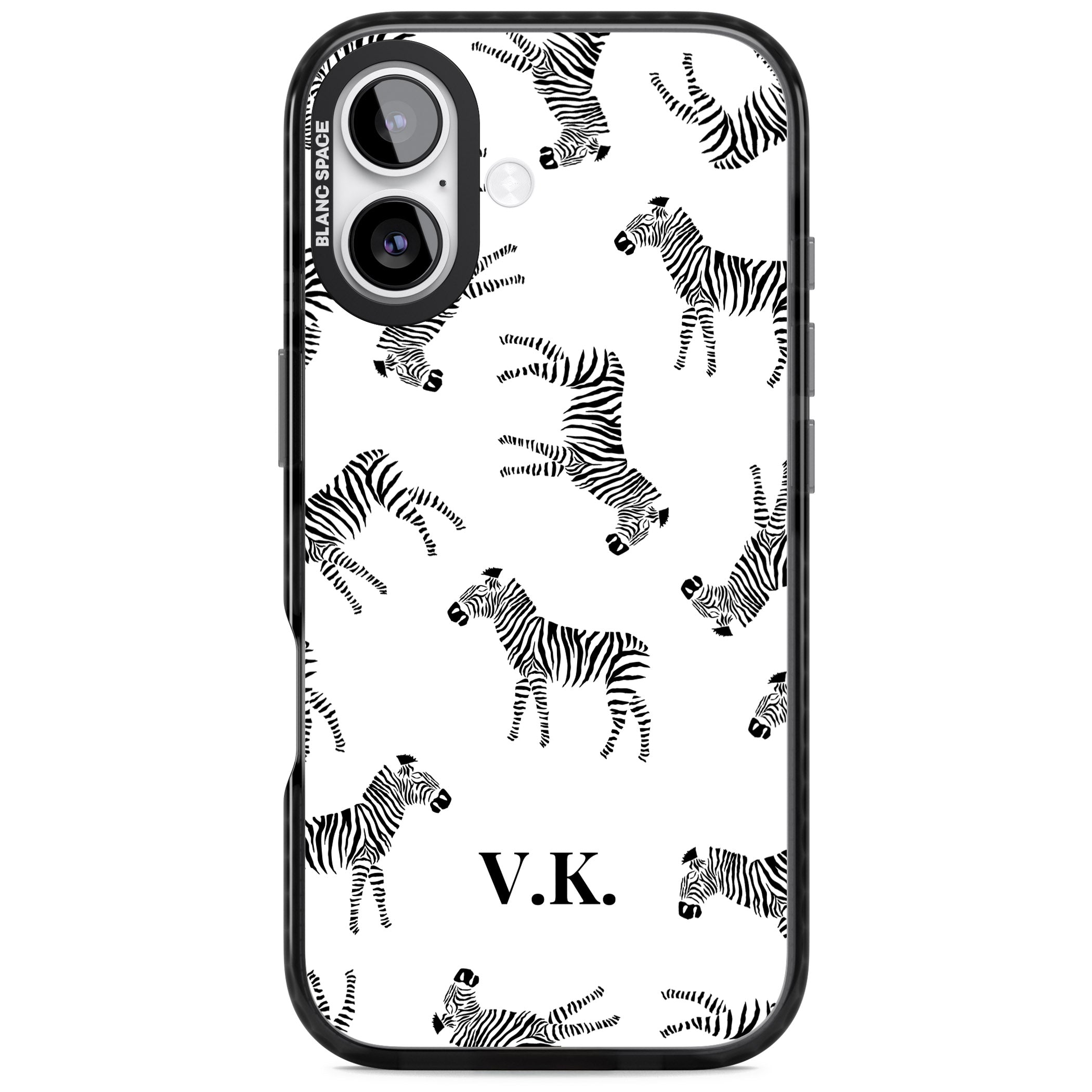 Personalised Zebra Pattern iPhone 17 Impact Pro Black Phone Case