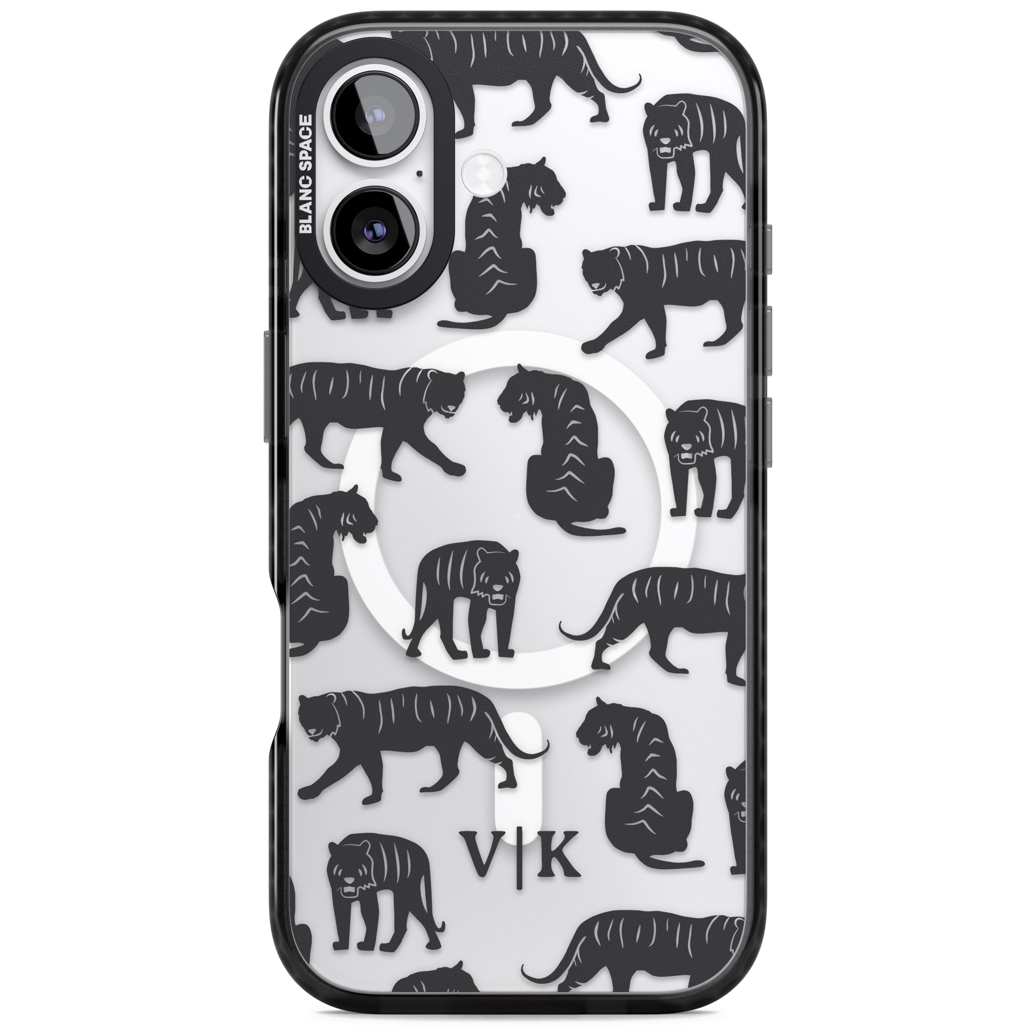Personalised Tiger Silhouettes iPhone 17 Impact Pro Black Phone Case
