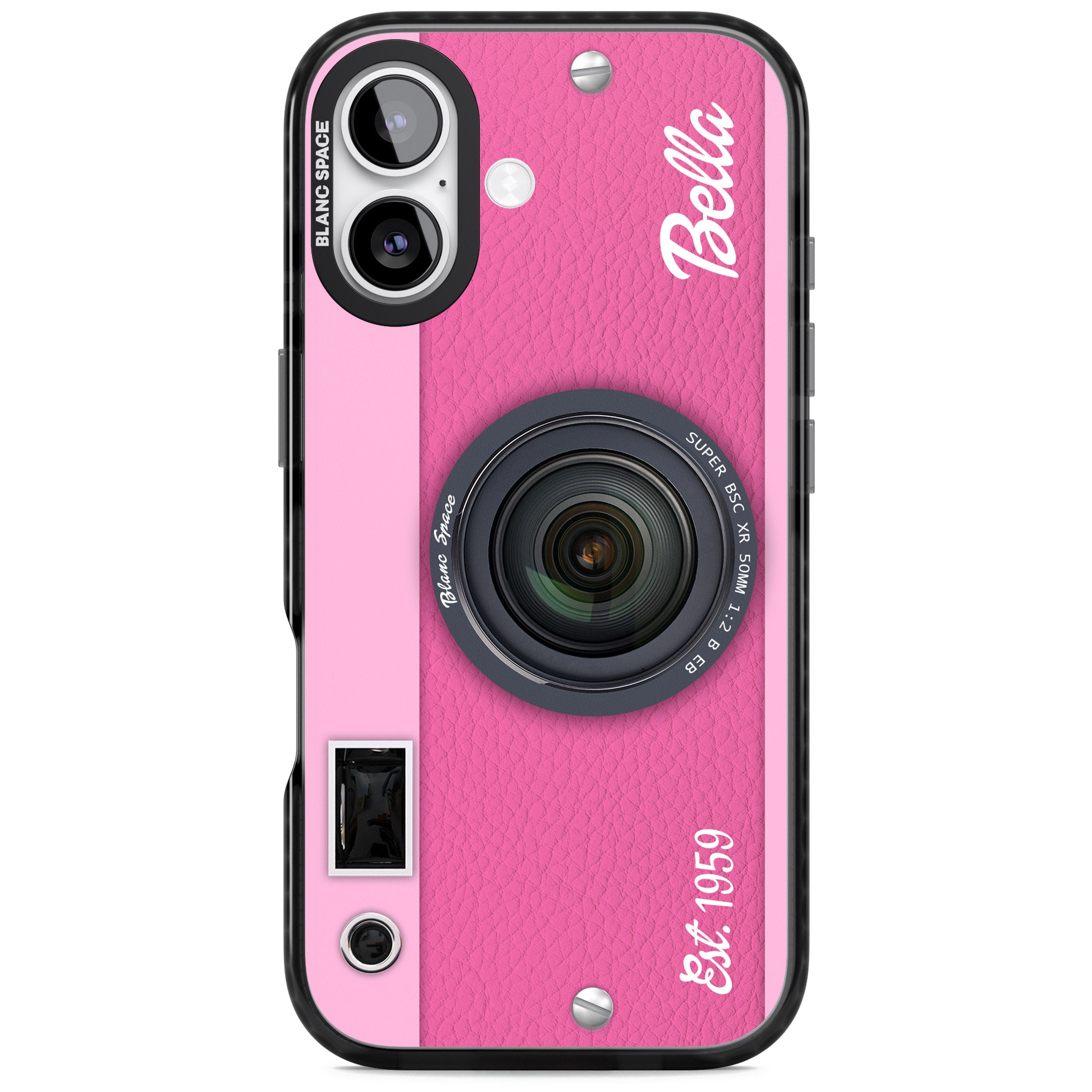 Personalised Pink Dream Camera iPhone 17 Impact Pro Black Phone Case