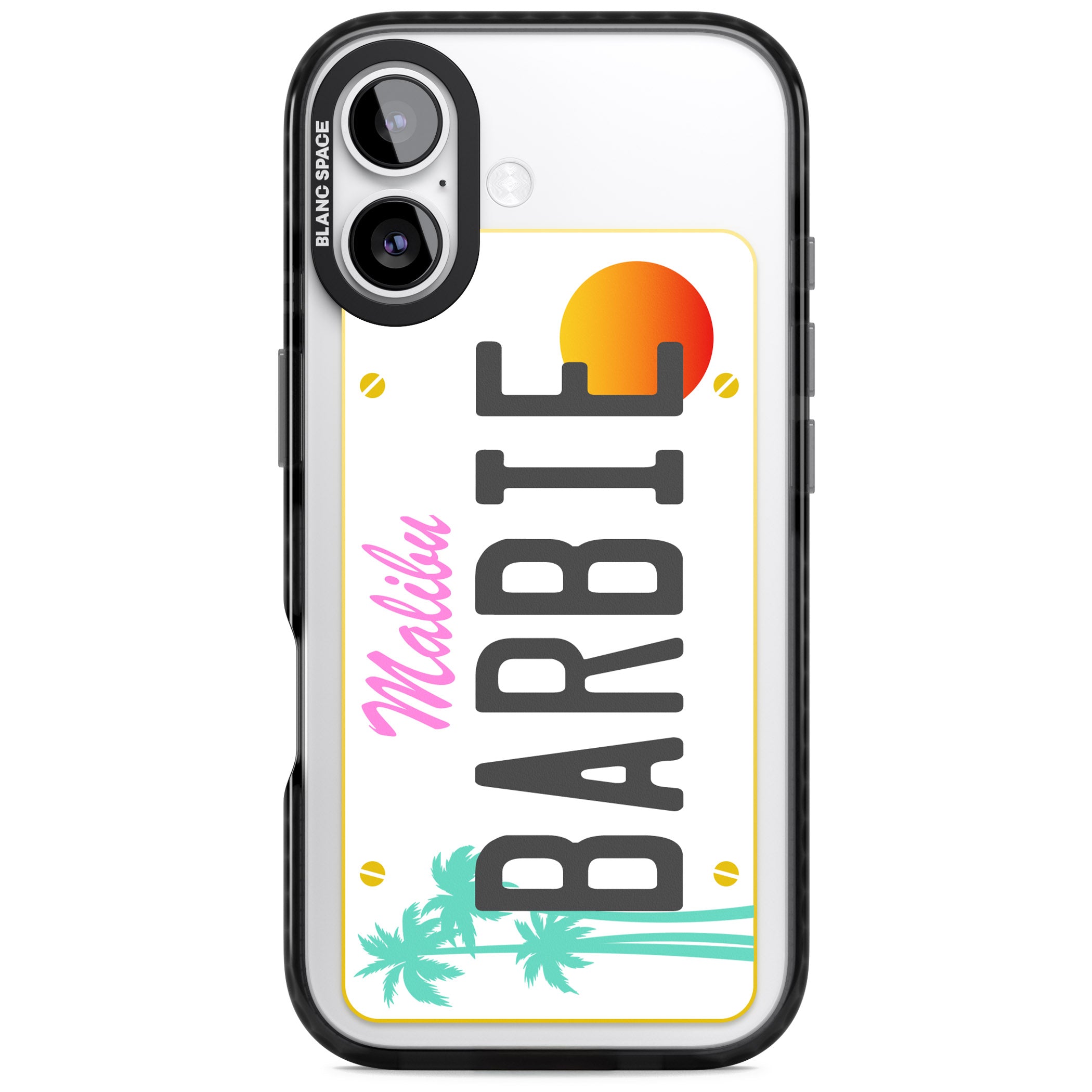 Personalised Malibu License Plate iPhone 17 Impact Pro Black Phone Case