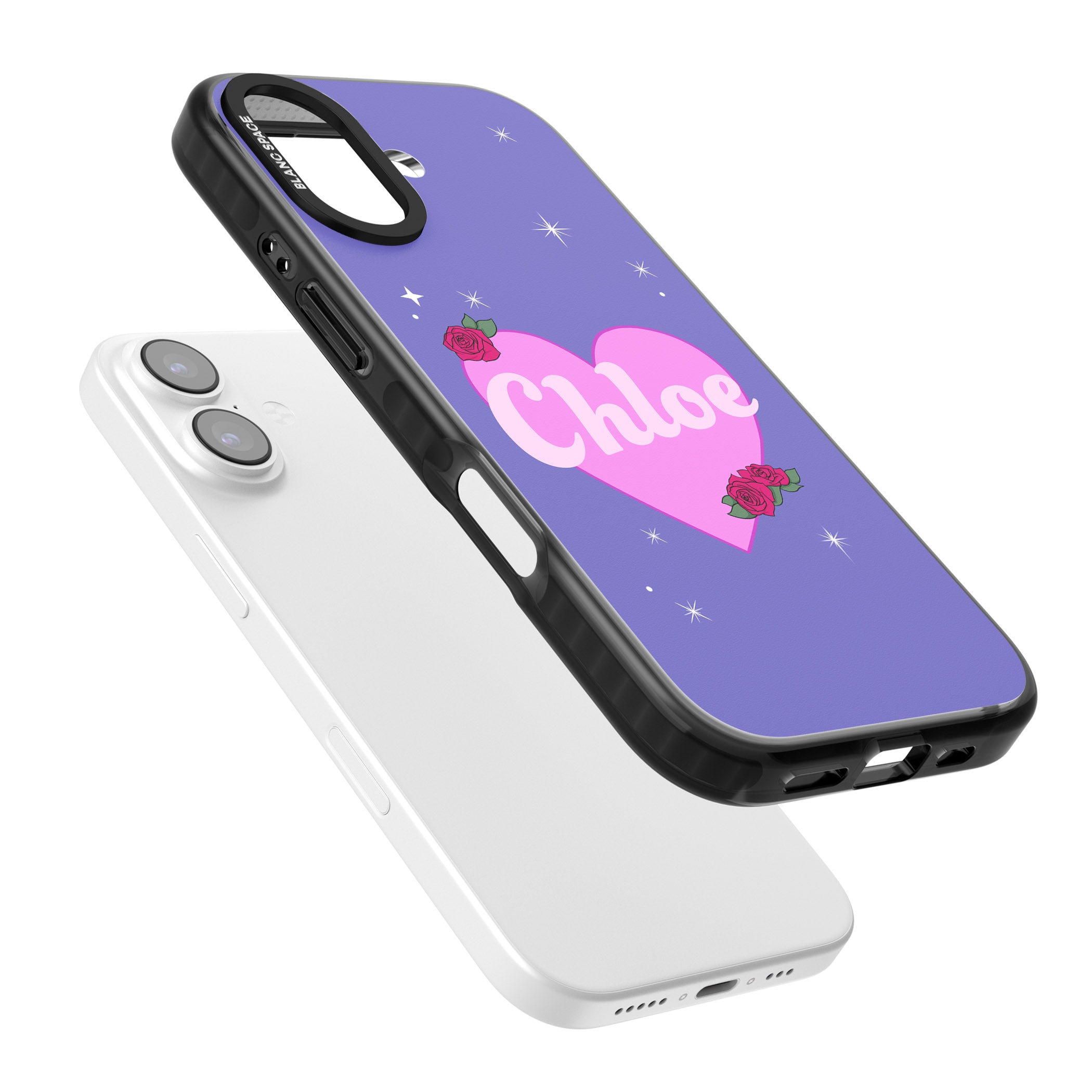 Personalised Glamorous Love Heart iPhone 17 Impact Pro Black Phone Case Colours