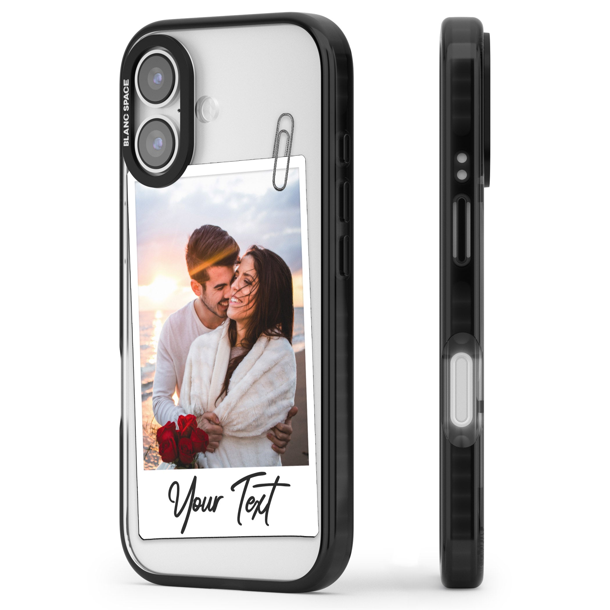 Personalised Instant Camera Photo iPhone 17 Impact Pro Black Phone Case Side Profile