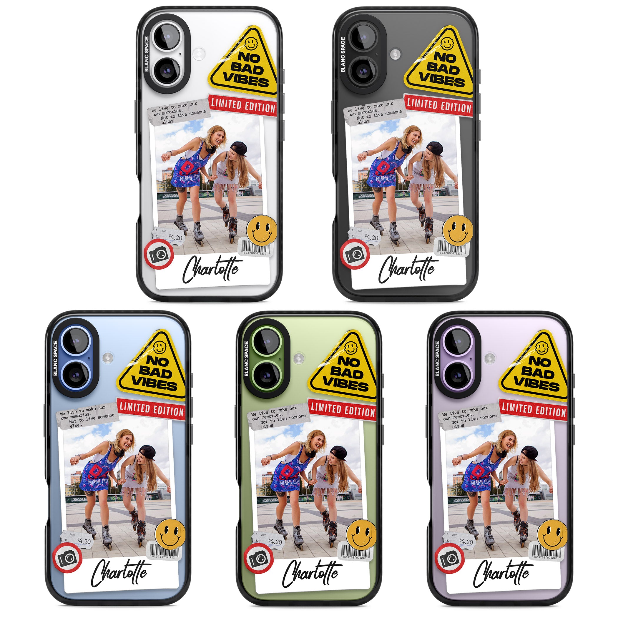 Personalised Sticker Mix Instant Photo iPhone 17 Impact Pro Black Phone Case APT Impact Protection