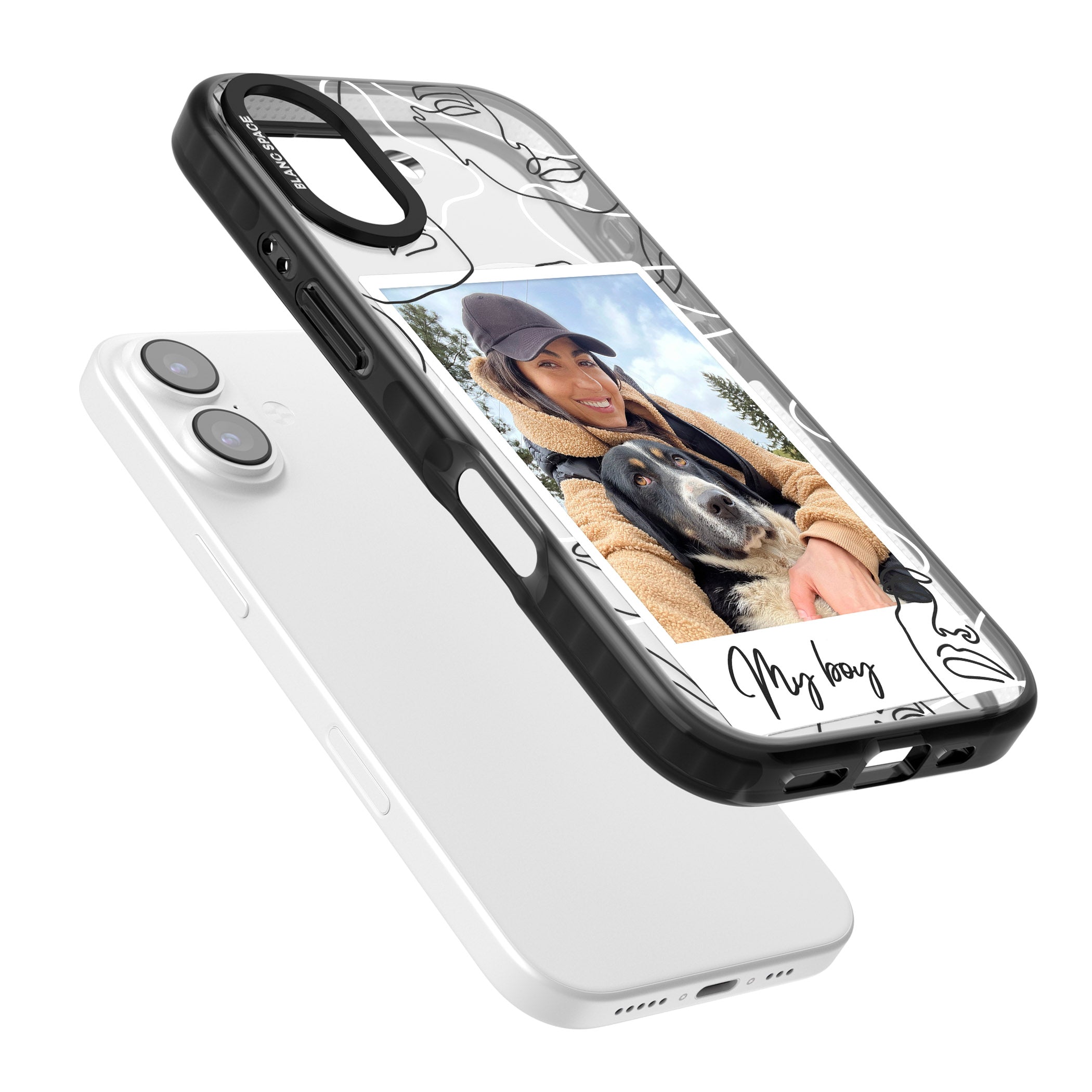 Personalised Abstract Faces Instant Photo iPhone 17 Impact Pro Black Phone Case Colours