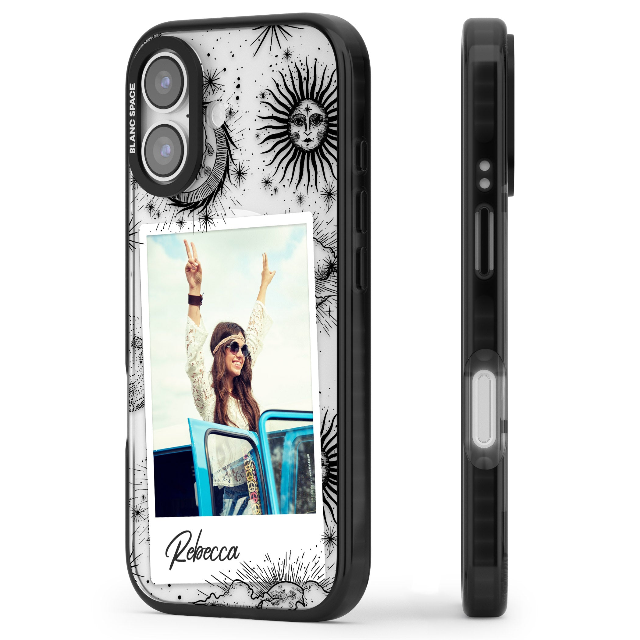 Personalised Astrology Instant Photo iPhone 17 Impact Pro Black Phone Case Side Profile