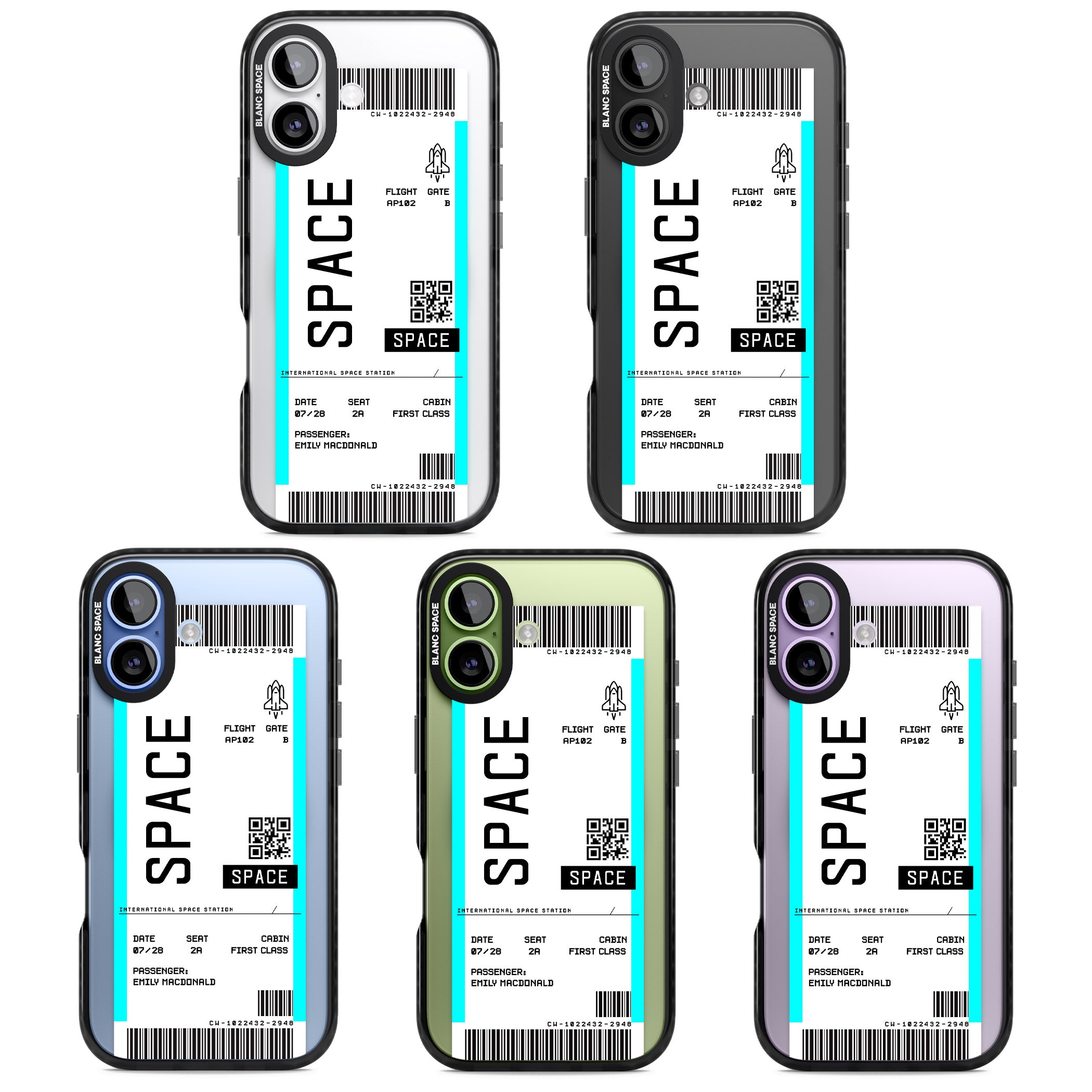 Personalised Space Travel Ticket iPhone 17 Impact Pro Black Phone Case APT Impact Protection