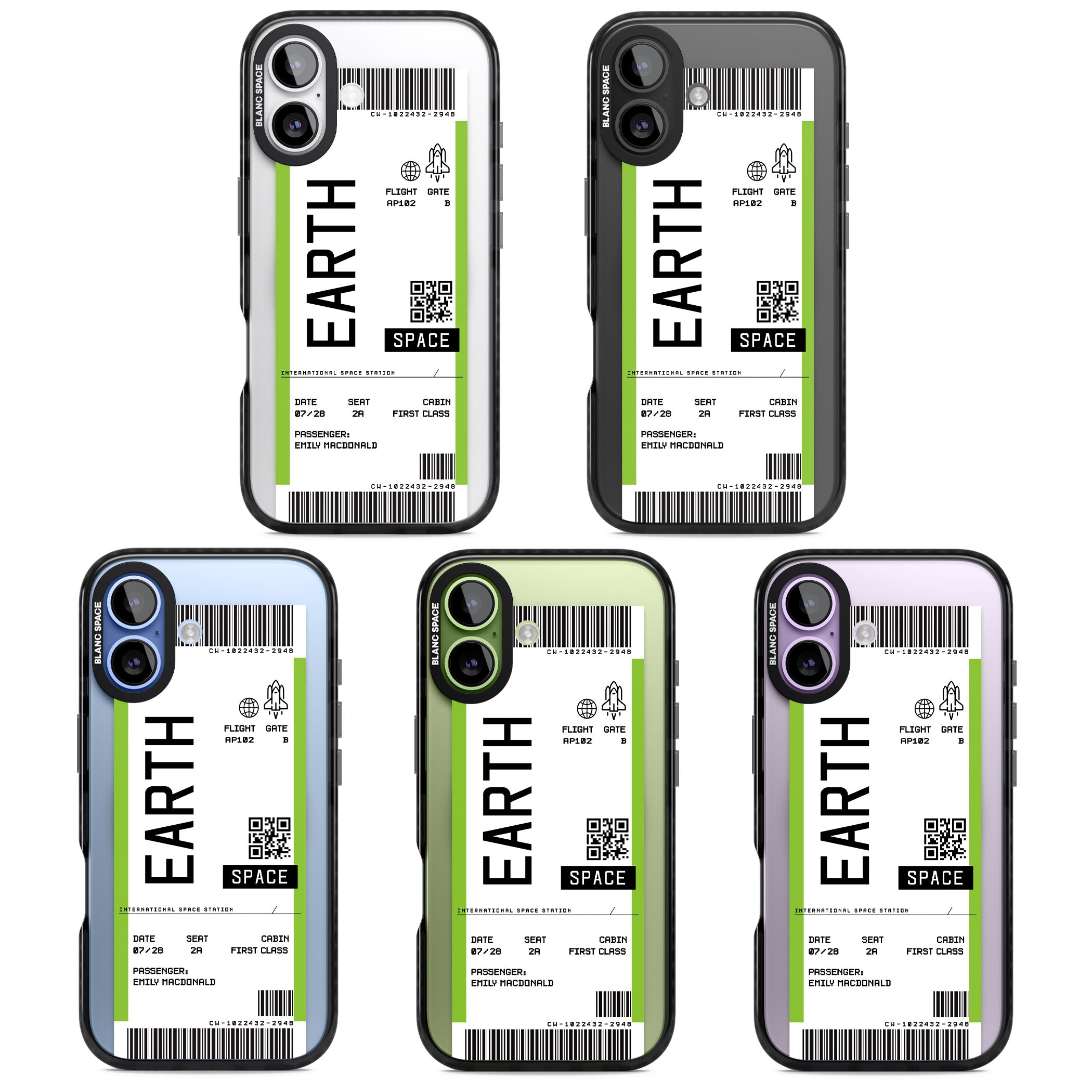 Personalised Earth Travel Ticket iPhone 17 Impact Pro Black Phone Case APT Impact Protection