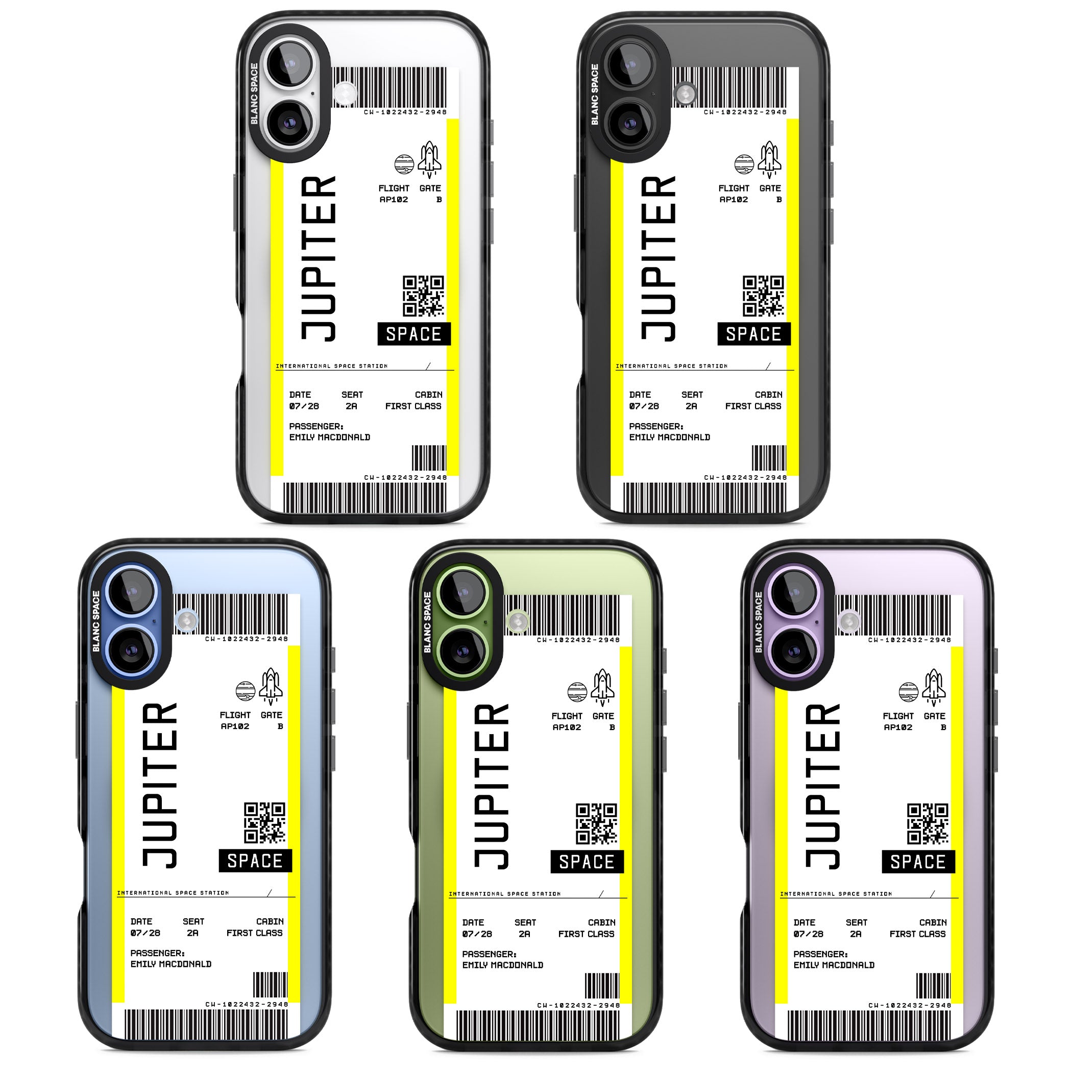Personalised Jupiter Travel Ticket iPhone 17 Impact Pro Black Phone Case APT Impact Protection