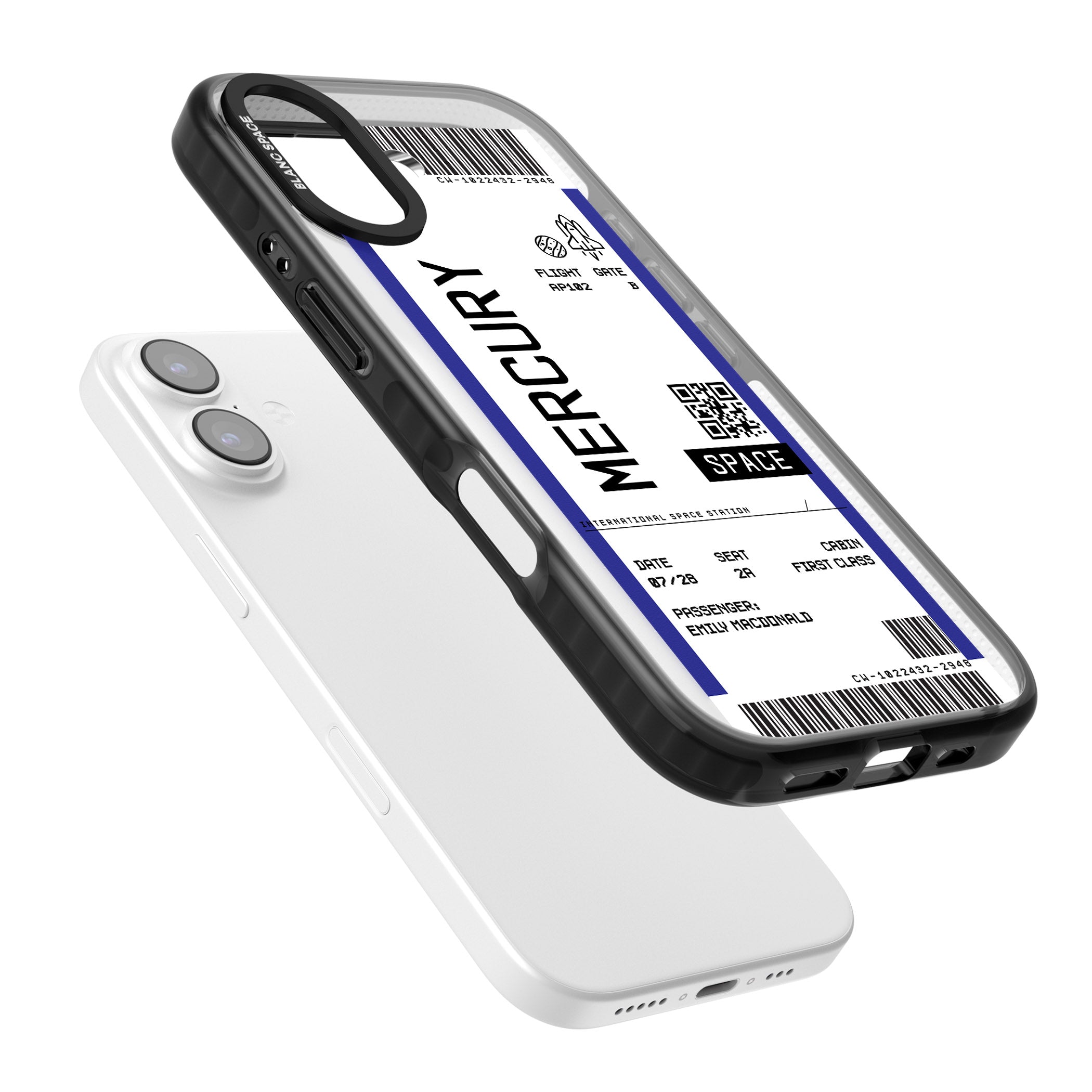 Personalised Mercury Travel Ticket iPhone 17 Impact Pro Black Phone Case Colours