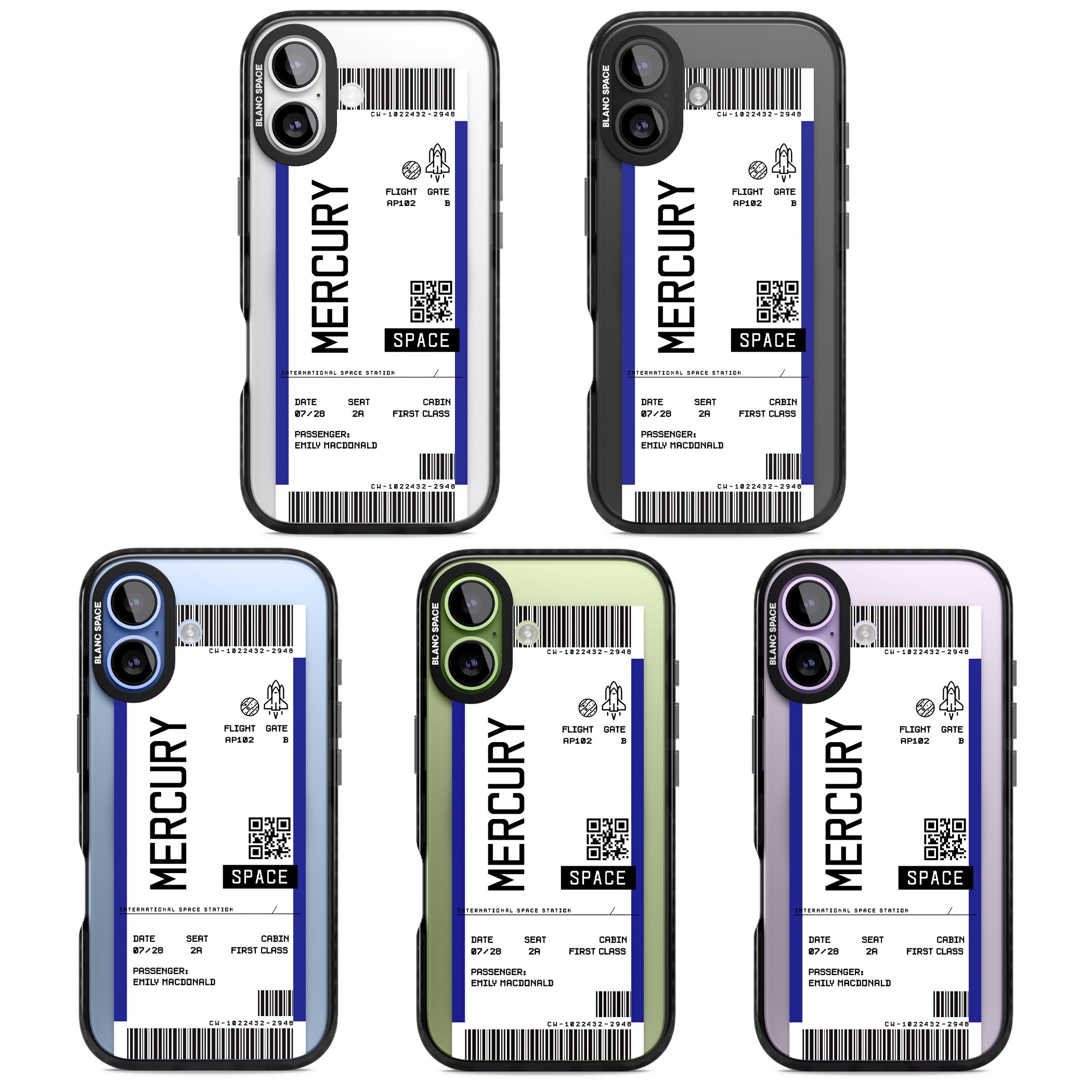 Personalised Mercury Travel Ticket iPhone 17 Impact Pro Black Phone Case APT Impact Protection