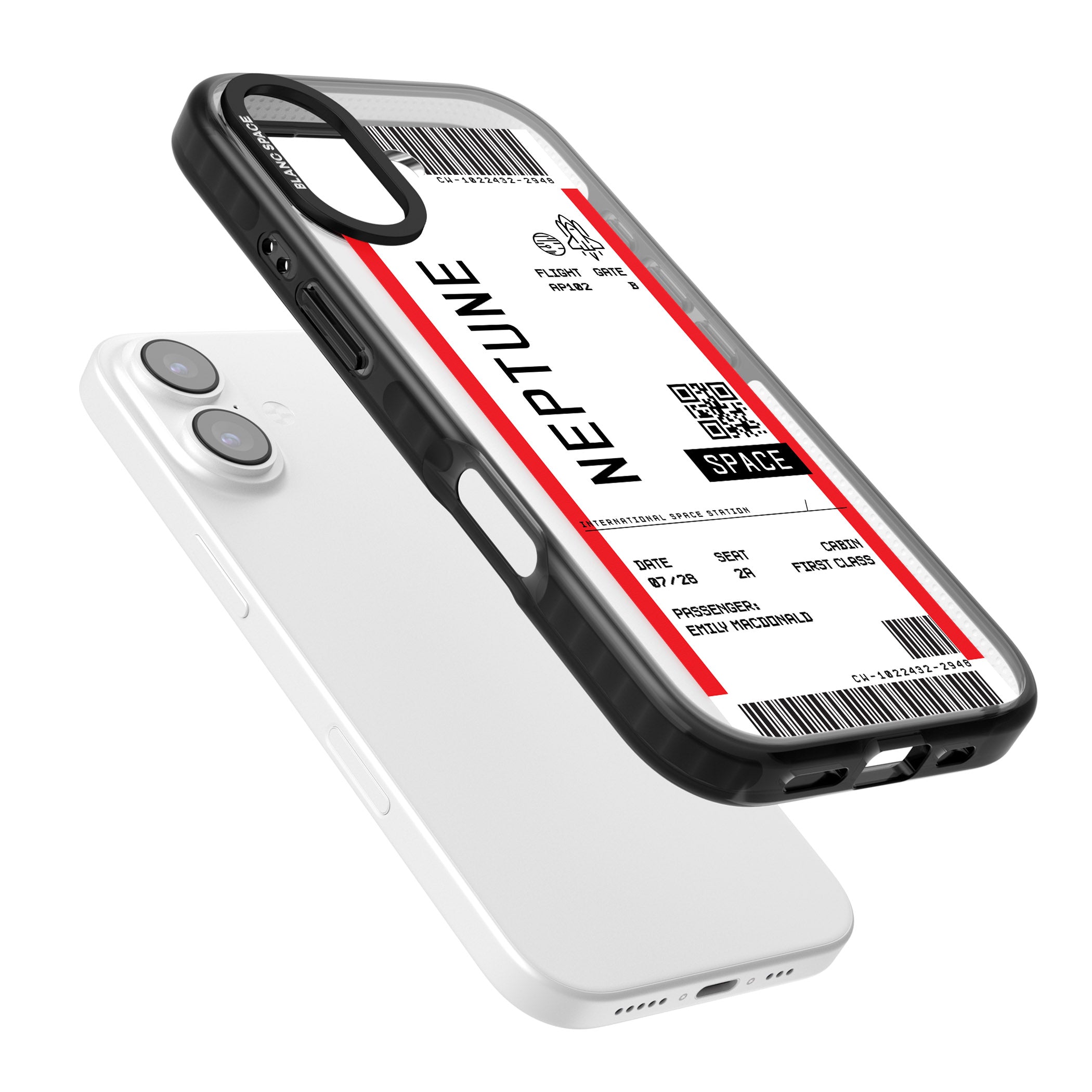 Personalised Neptune Travel Ticket iPhone 17 Impact Pro Black Phone Case Colours