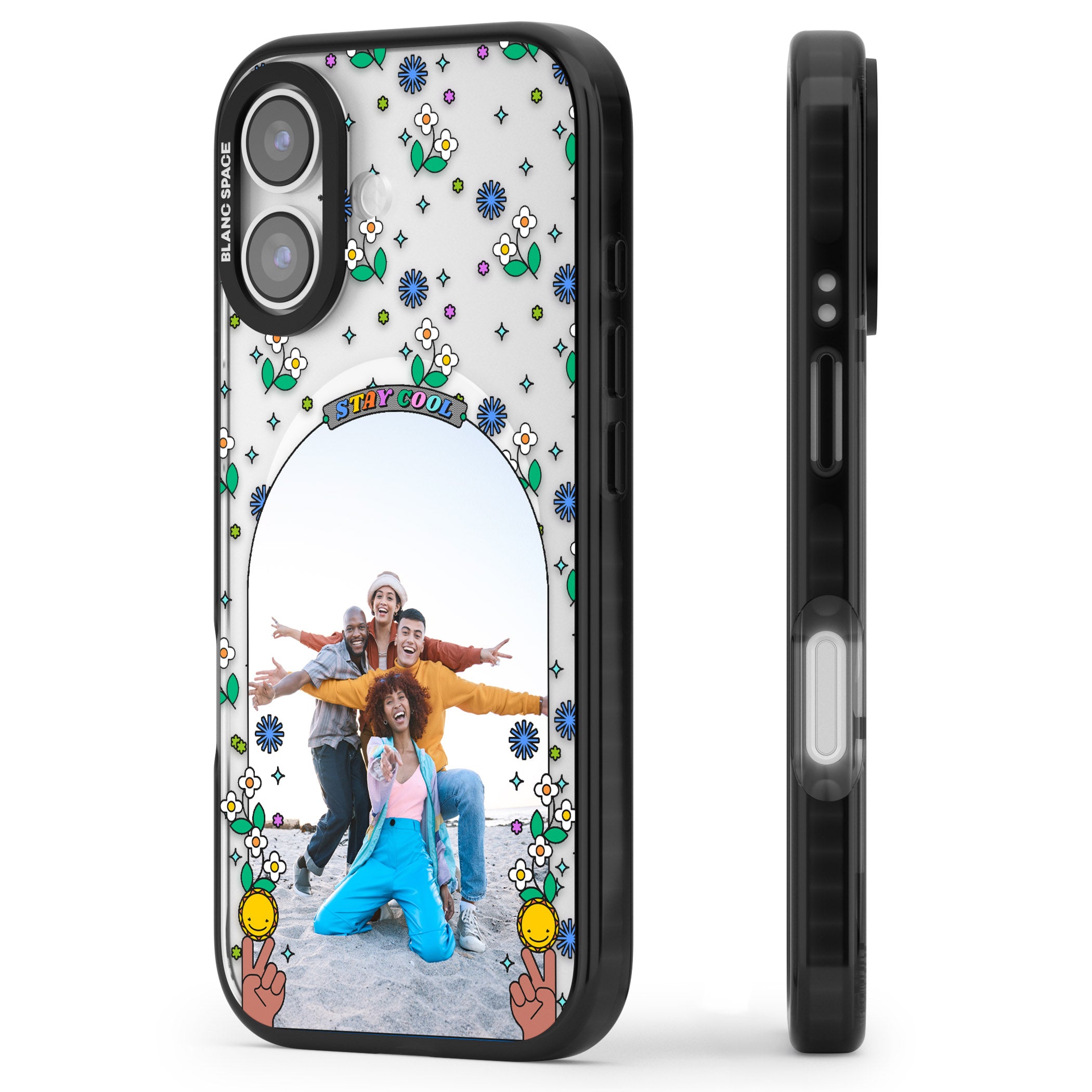 Personalised Summer Photo Frame iPhone 17 Impact Pro Black Phone Case Side Profile