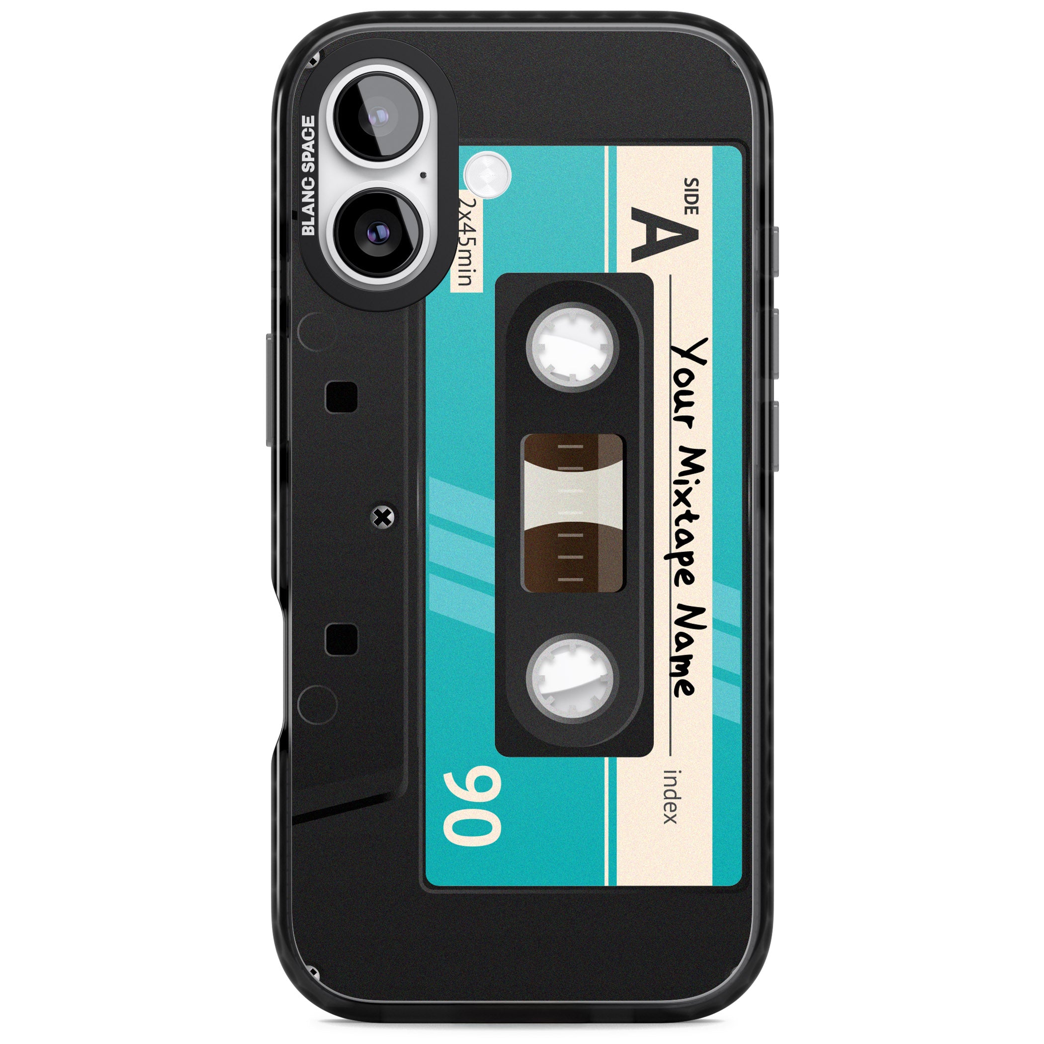 Personalised Retro Mixtape Dark iPhone 17 Impact Pro Black Phone Case