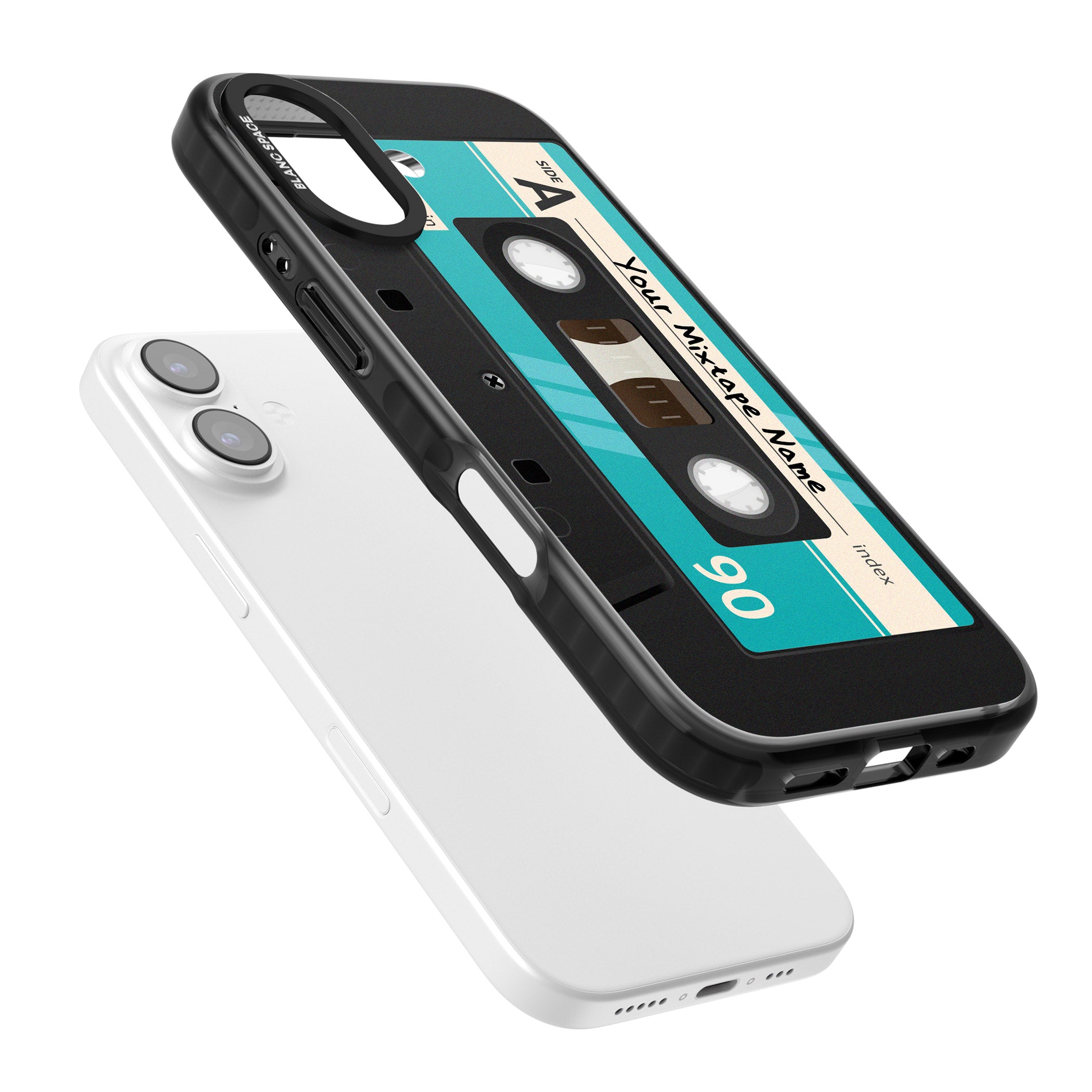 Personalised Retro Mixtape Dark iPhone 17 Impact Pro Black Phone Case Colours